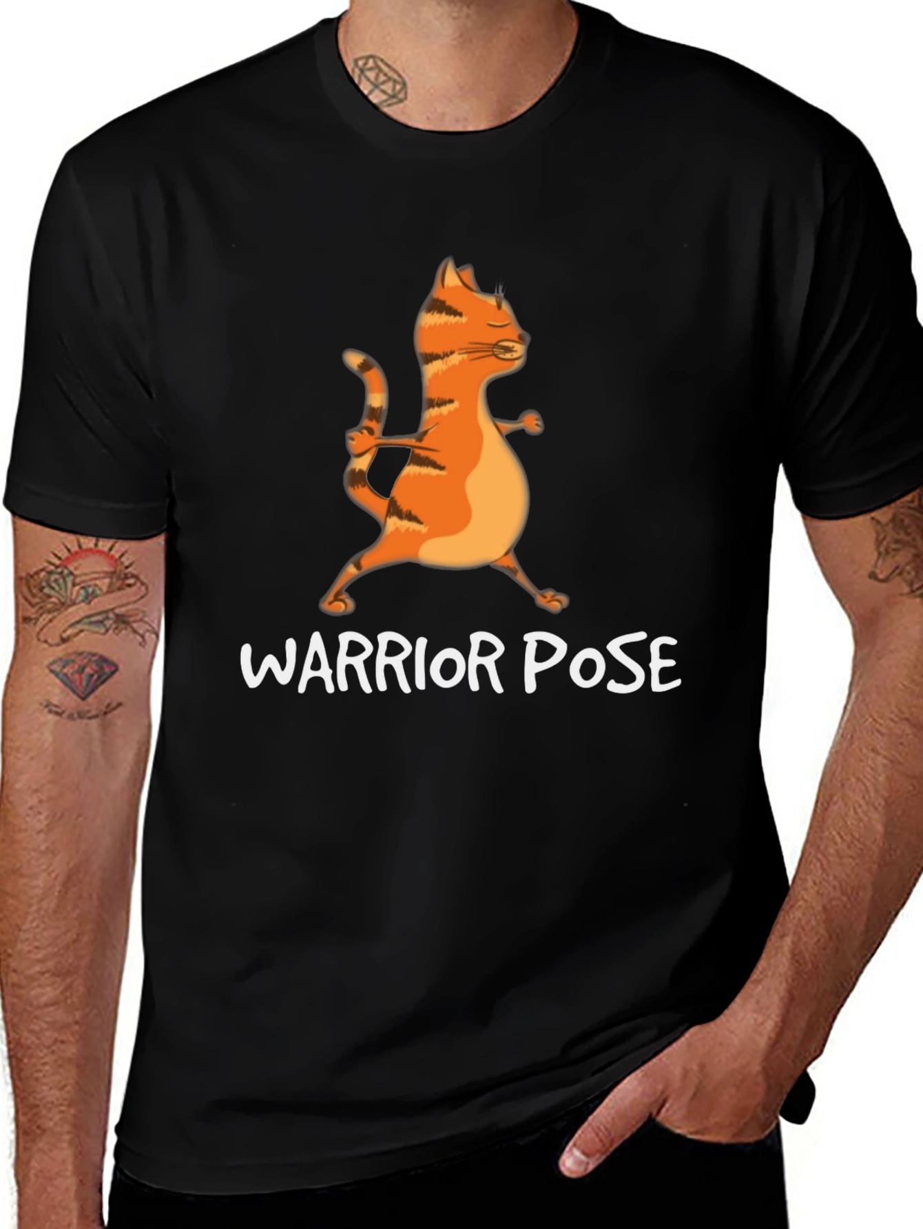 Yoga Cat Warrior Pose T-Shirt