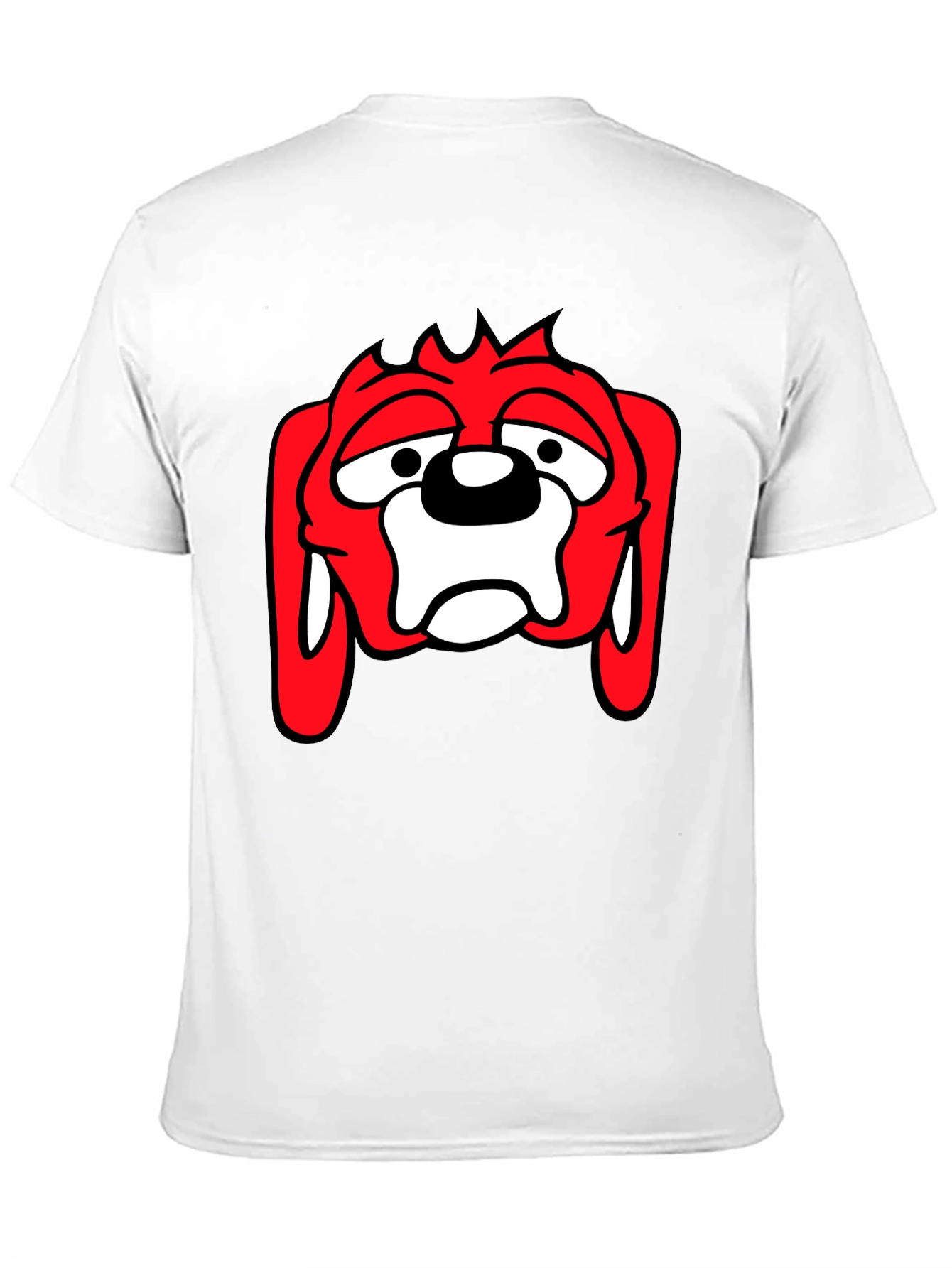 Black T-Shirt with Cartoon Dog Graphic