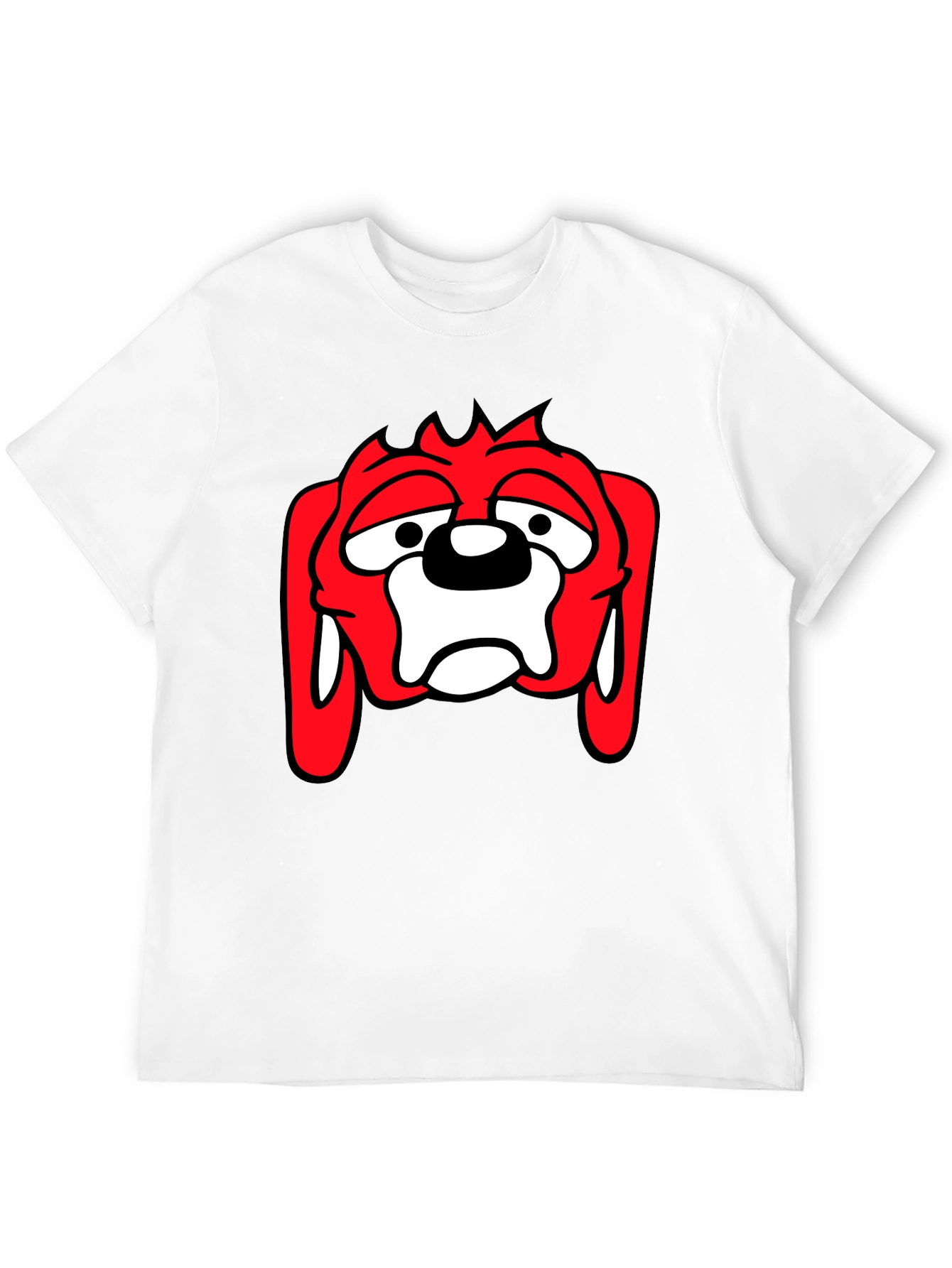Black T-Shirt with Cartoon Dog Graphic