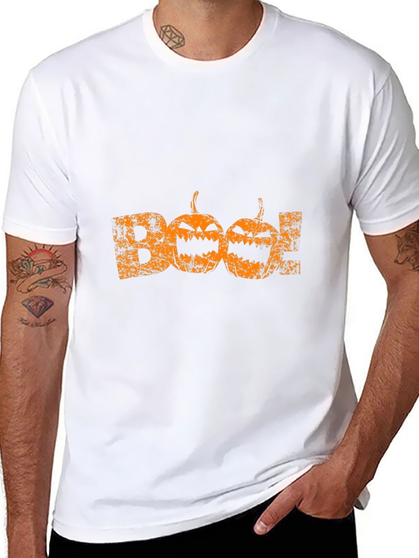 Halloween Boo Pumpkin Graphic T-Shirt
