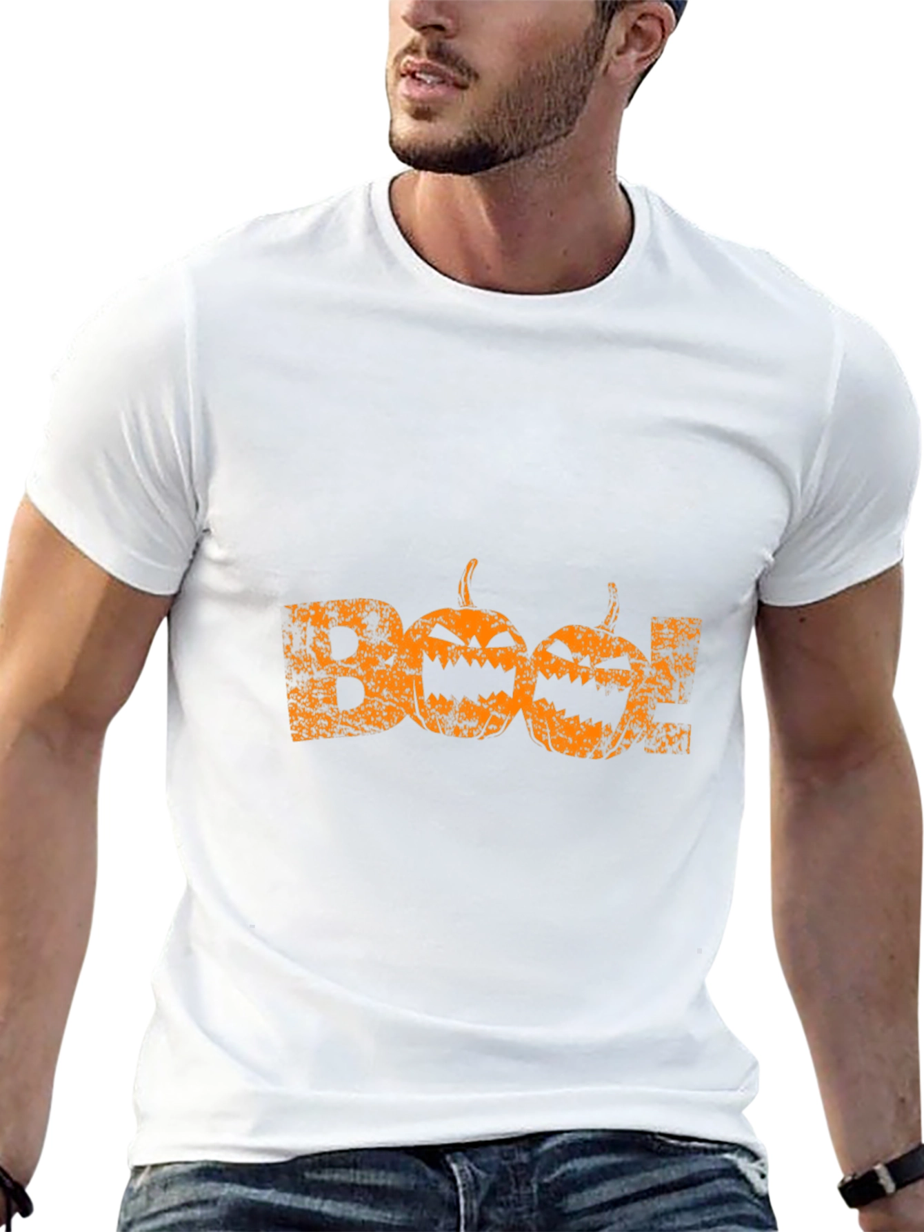 Halloween Boo Pumpkin Graphic T-Shirt