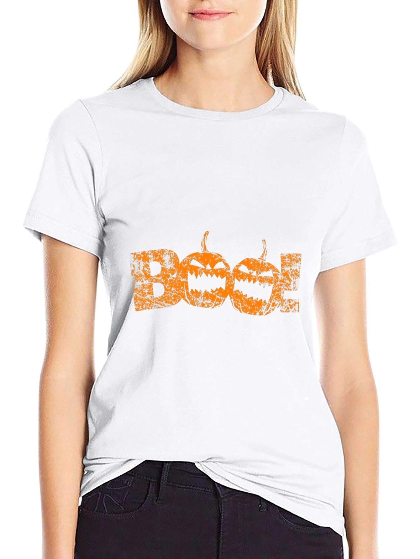 Halloween Boo Pumpkin Graphic T-Shirt