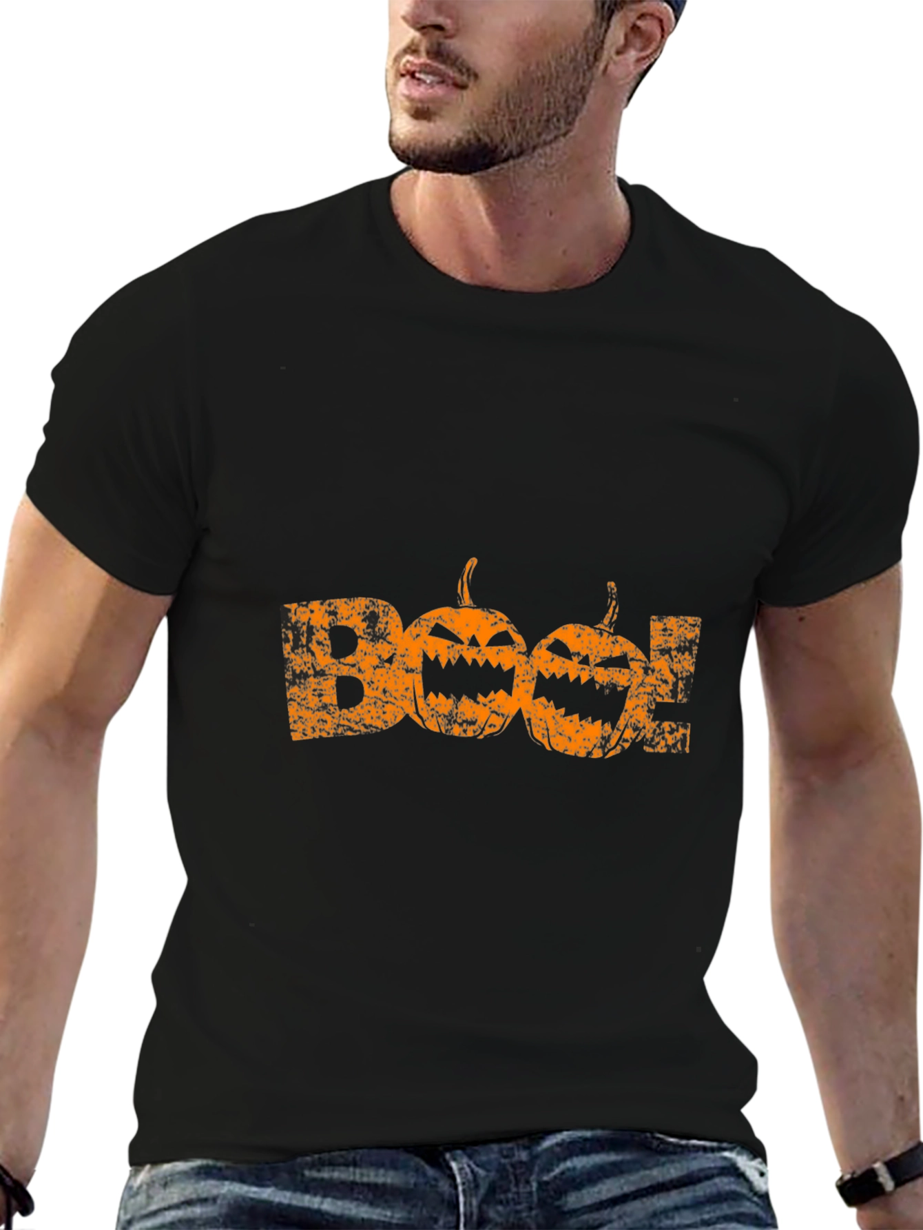 Halloween Boo Pumpkin Graphic T-Shirt