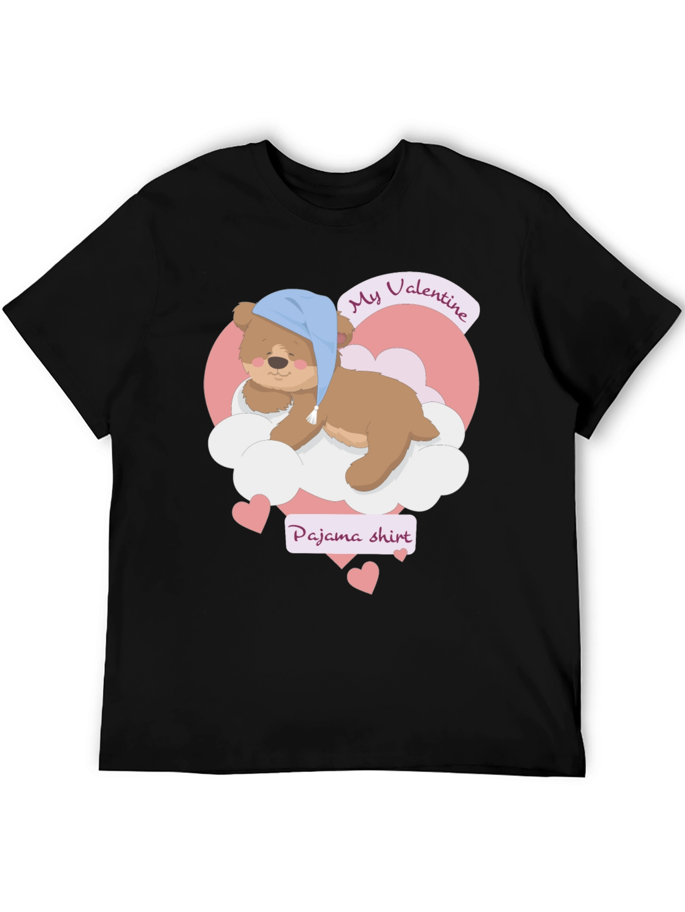 Valentine Pajama Shirt with Teddy Bear
