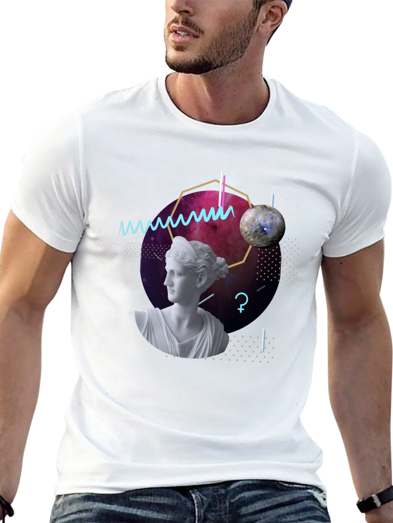 Geometric Goddess T-Shirt - Modern Artistic Tee