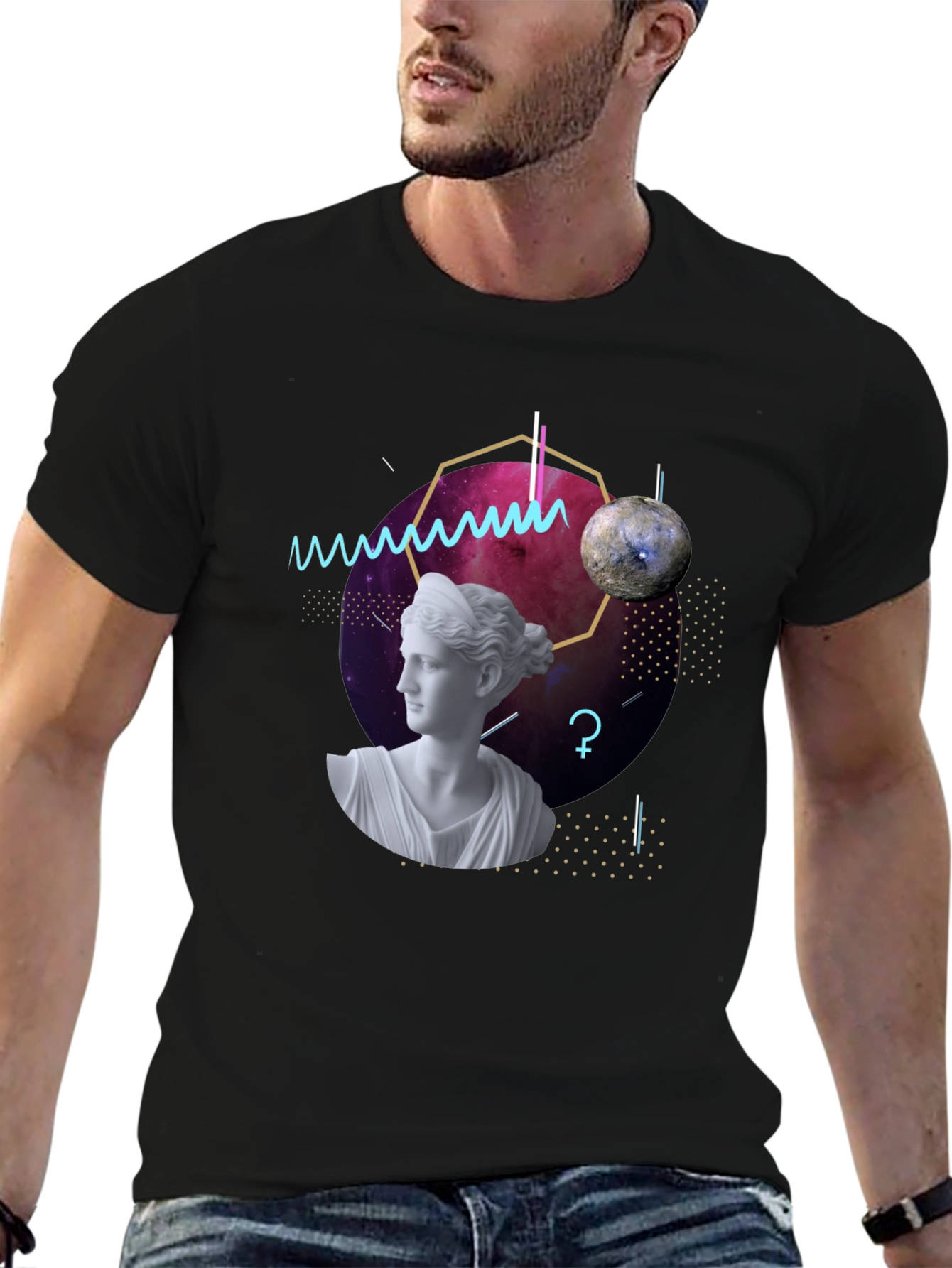 Geometric Goddess T-Shirt - Modern Artistic Tee