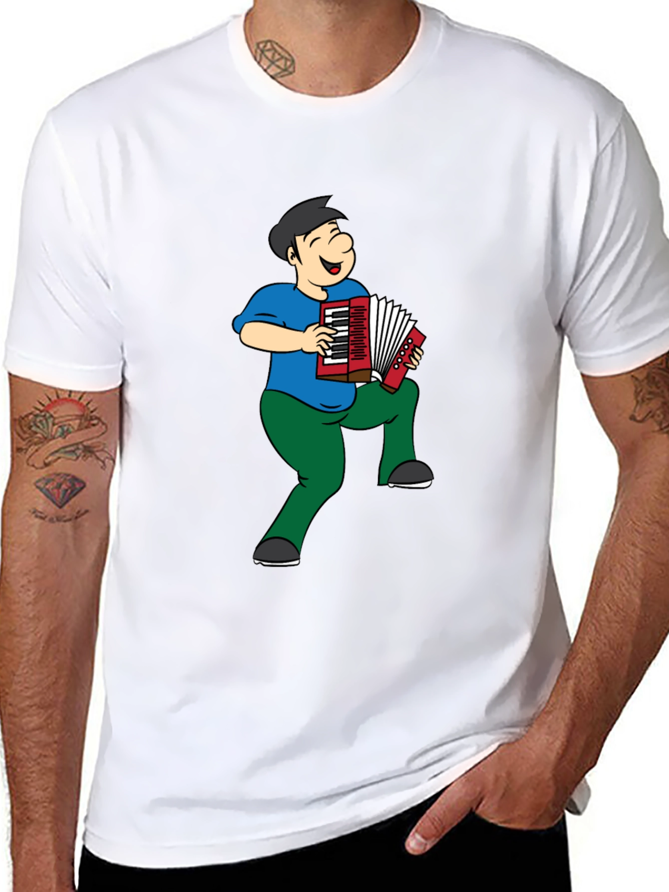 Accordion Man Graphic T-Shirt - Black
