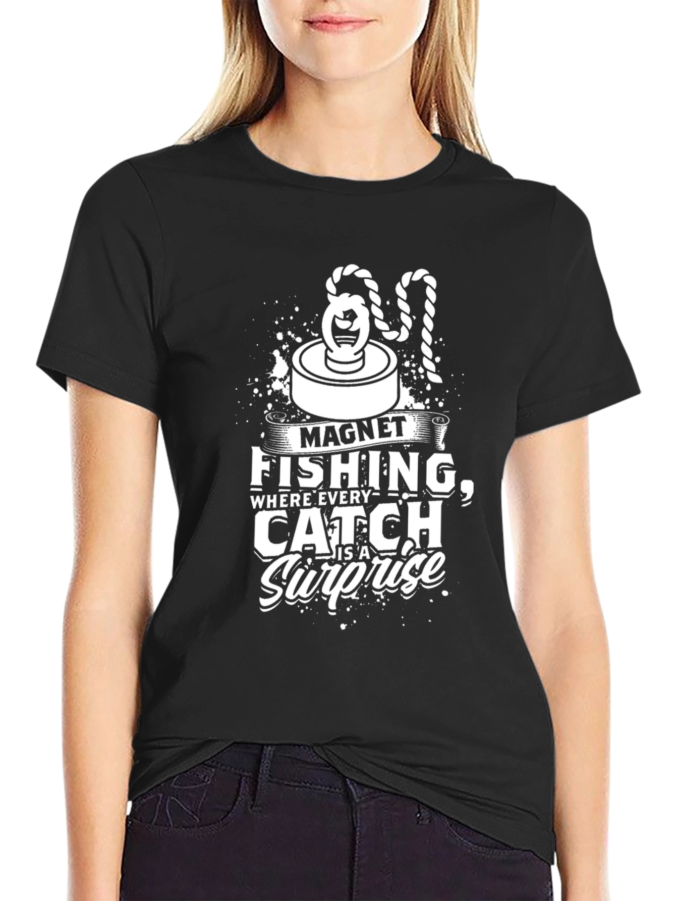 Magnet Fishing Surprise Black T-Shirt