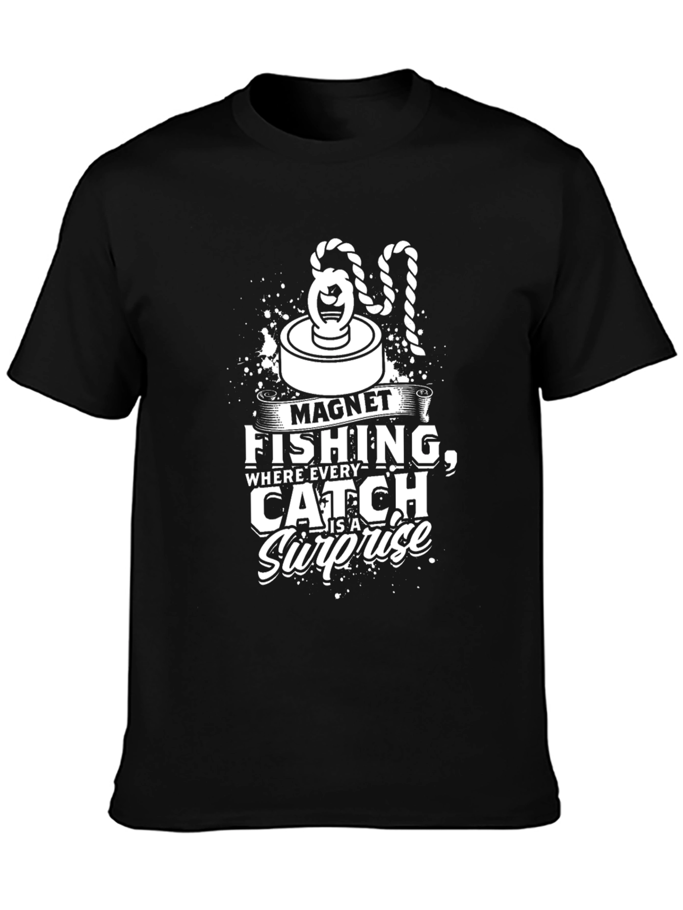 Magnet Fishing Surprise Black T-Shirt