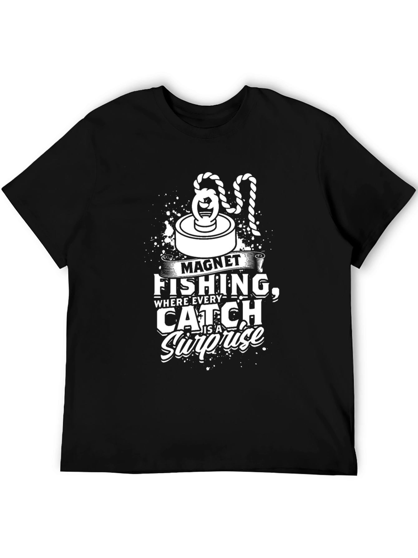 Magnet Fishing Surprise Black T-Shirt