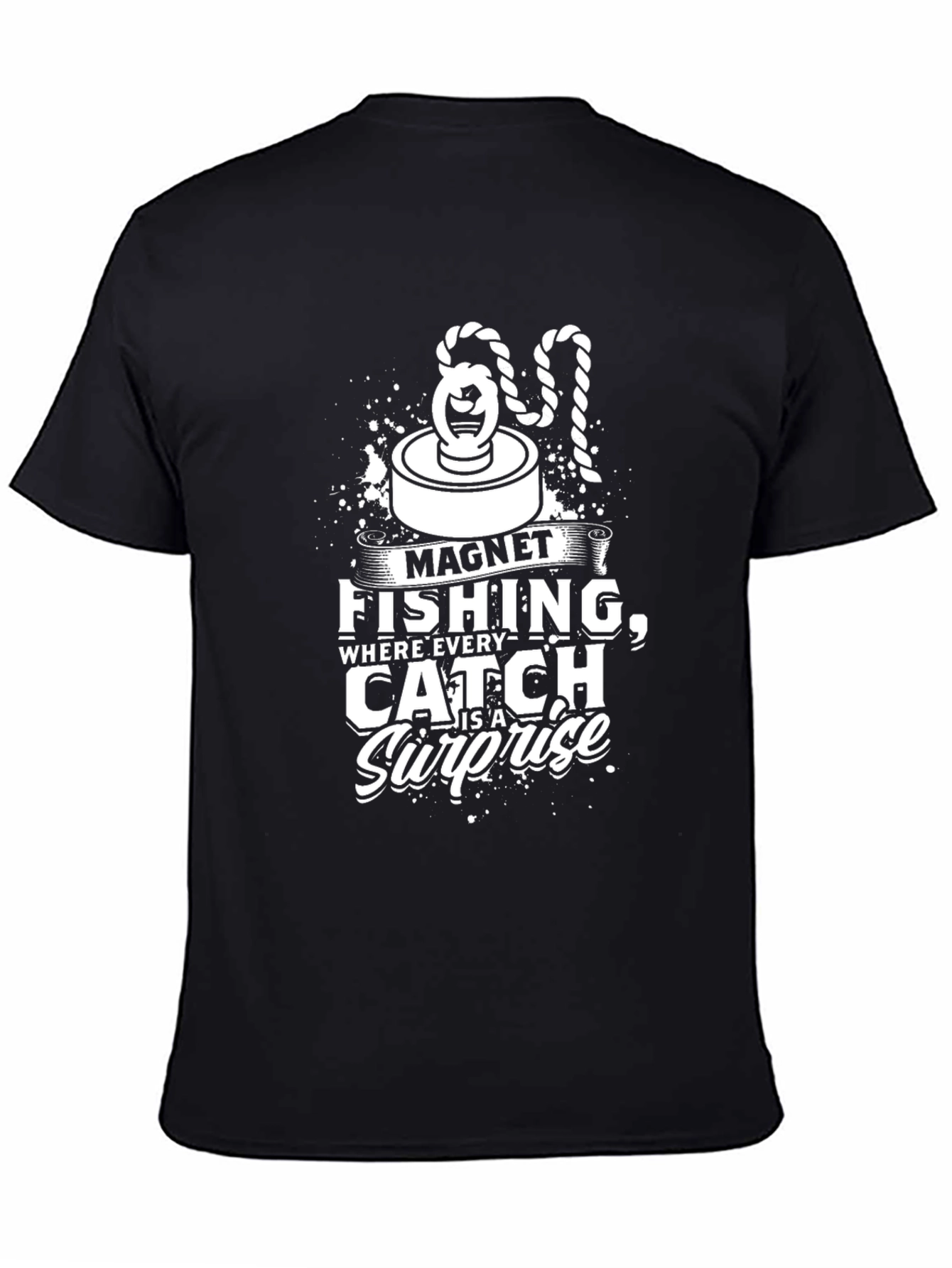 Magnet Fishing Surprise Black T-Shirt