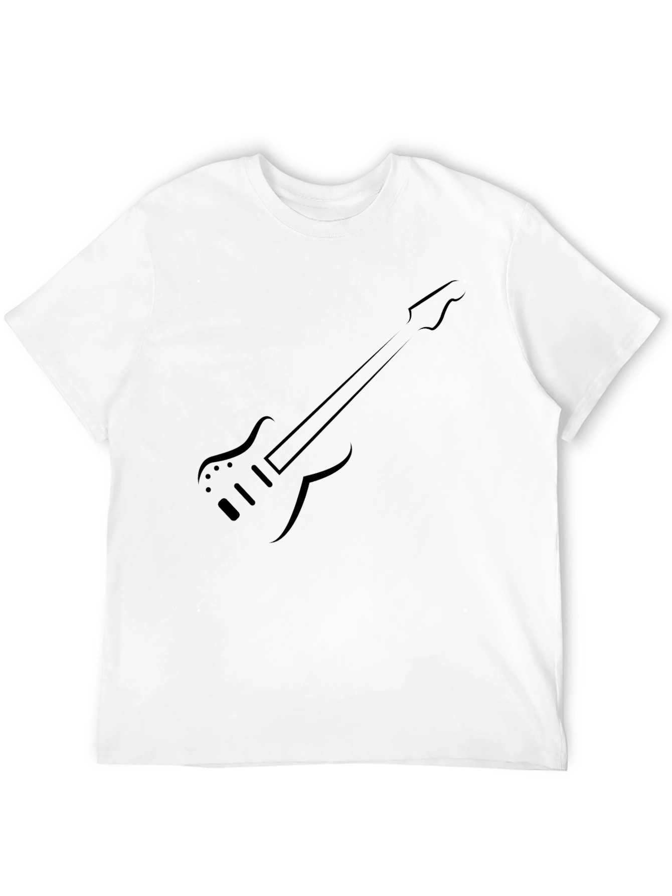 Black Guitar Graphic Tee - Modern Style