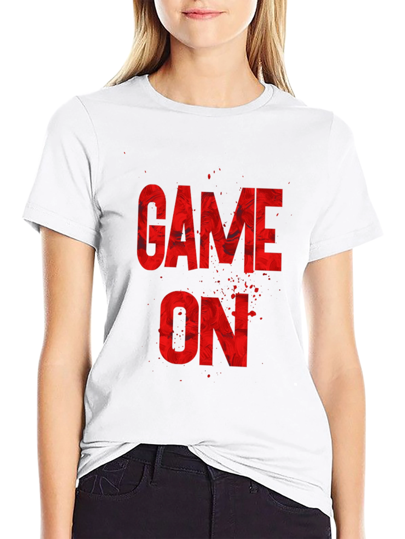 Game On Graphic Print T-Shirt - Black