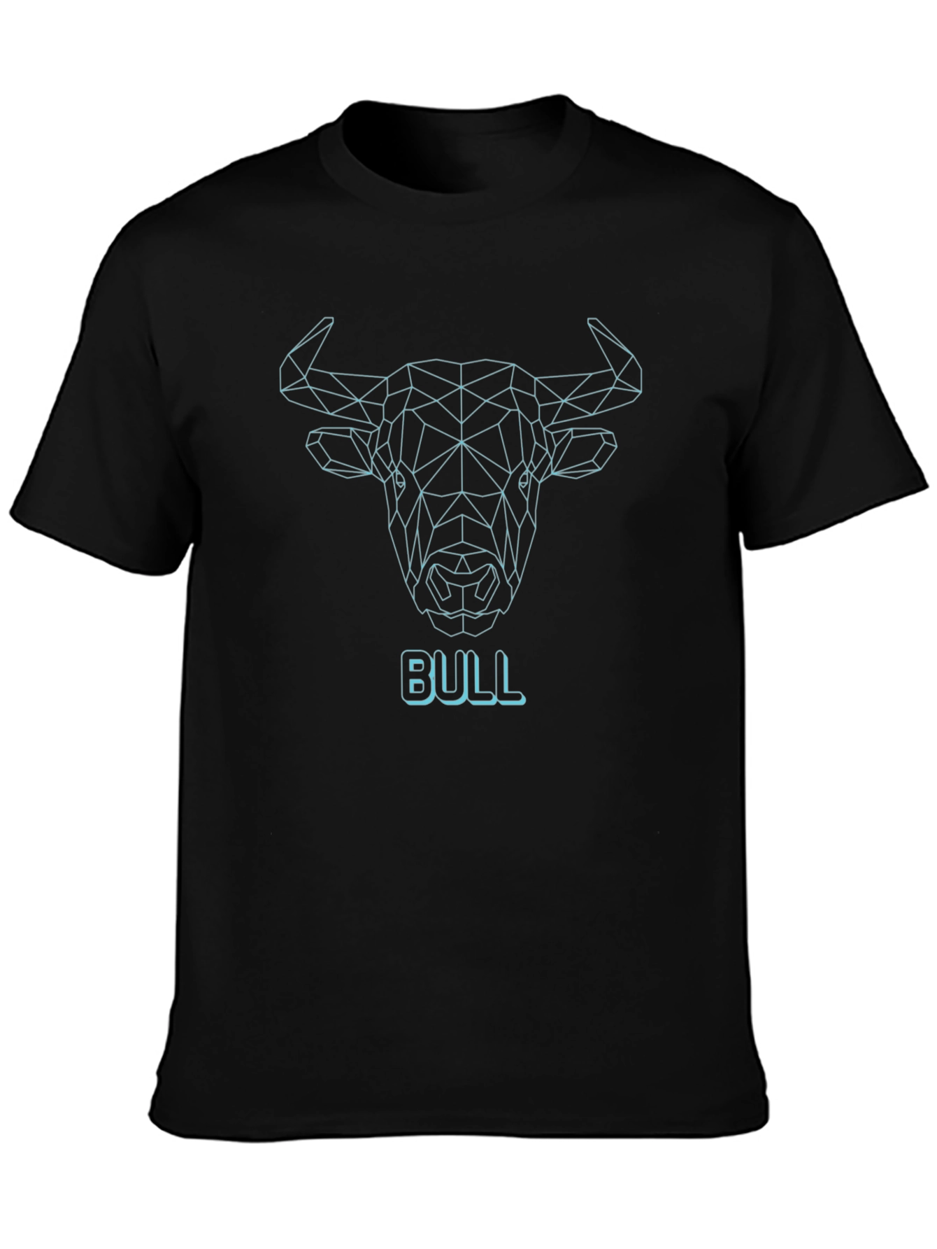 Geometric Bull Graphic T-Shirt - Black