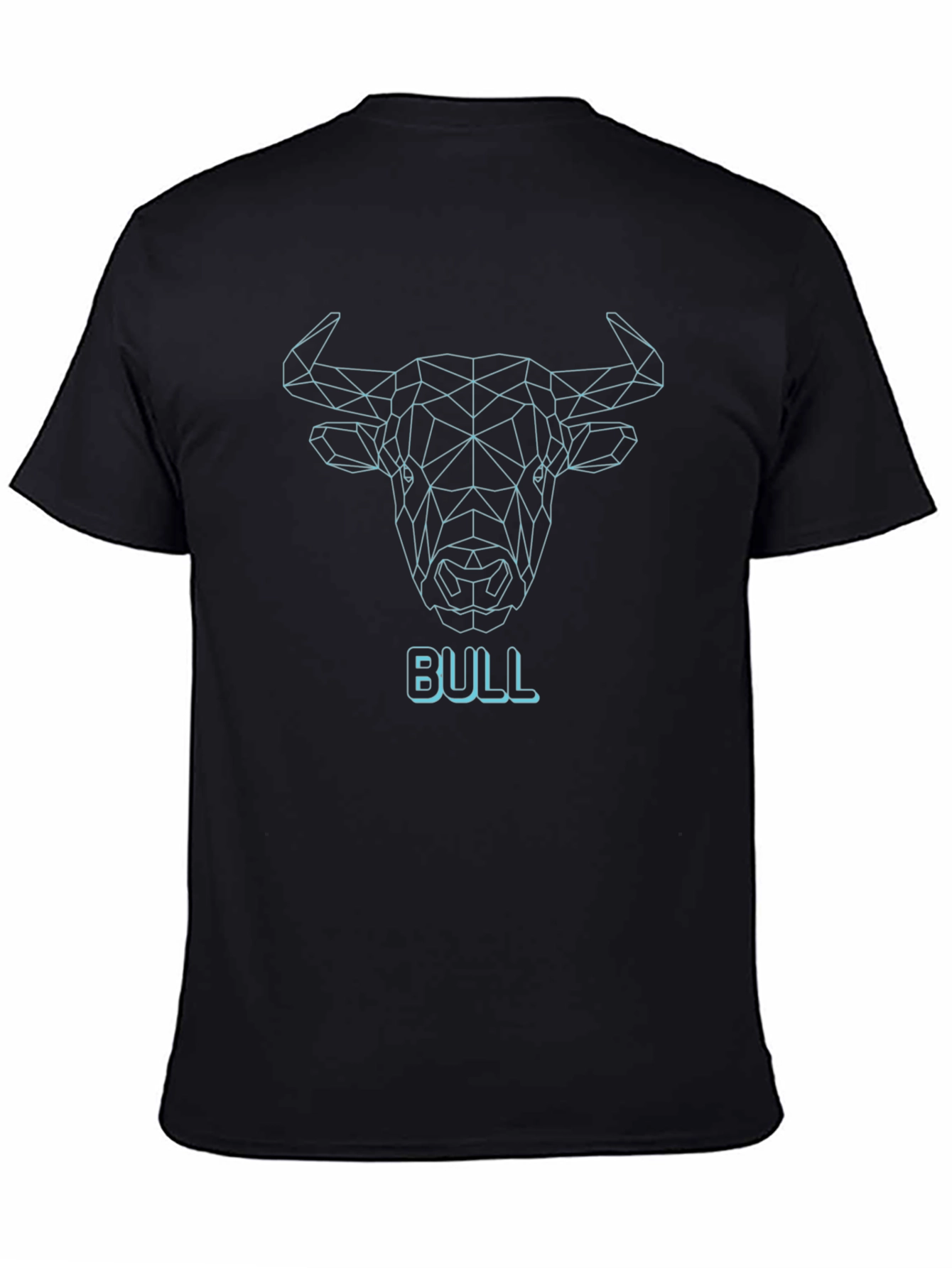 Geometric Bull Graphic T-Shirt - Black
