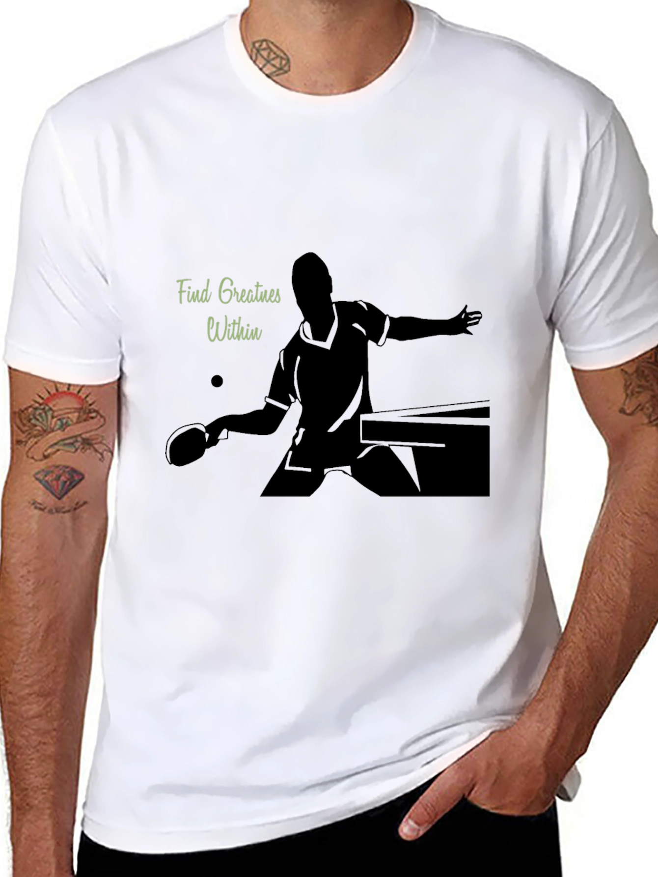 Ping Pong Player Graphic Tee - Find Greatness Within