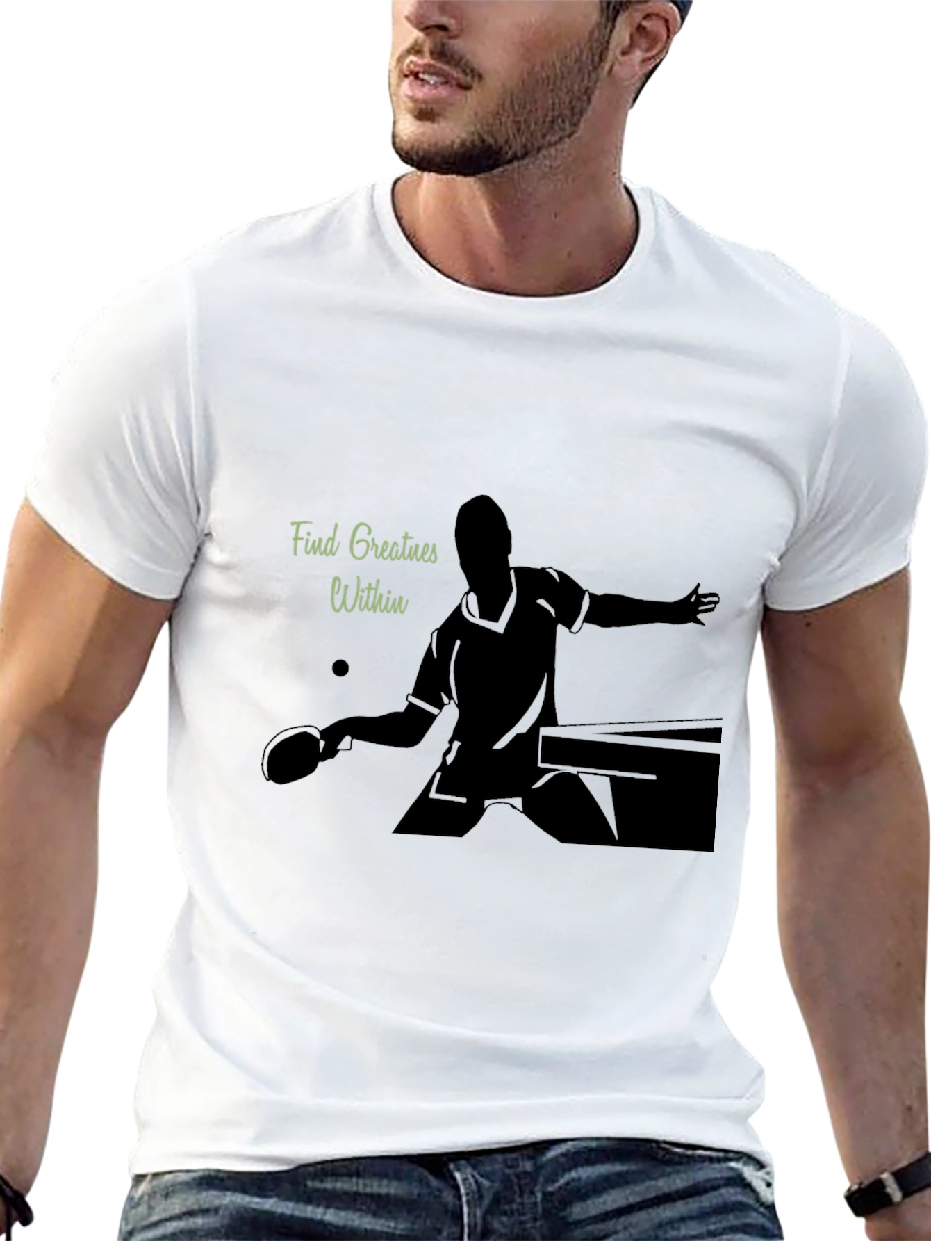 Ping Pong Player Graphic Tee - Find Greatness Within