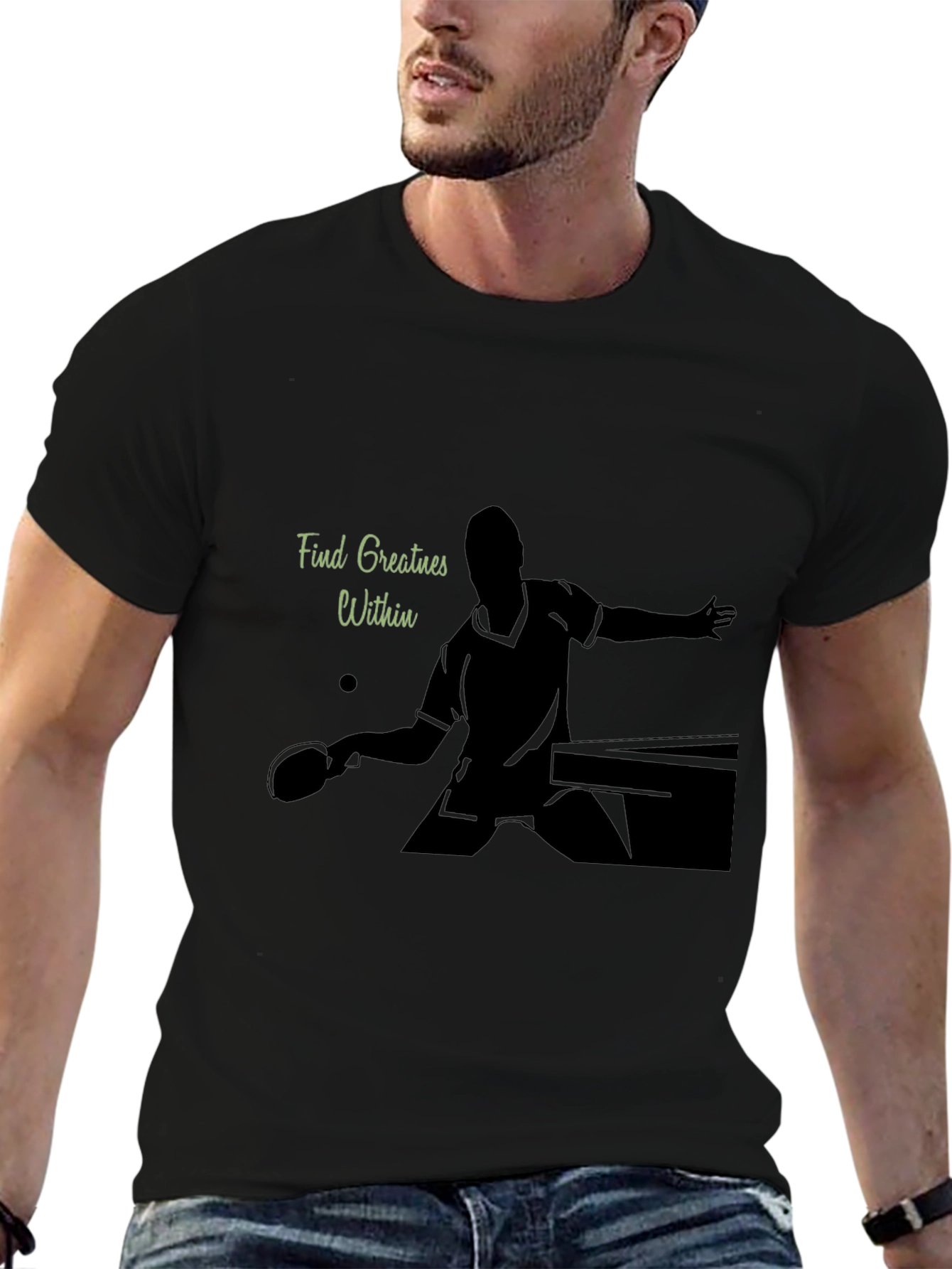 Ping Pong Player Graphic Tee - Find Greatness Within