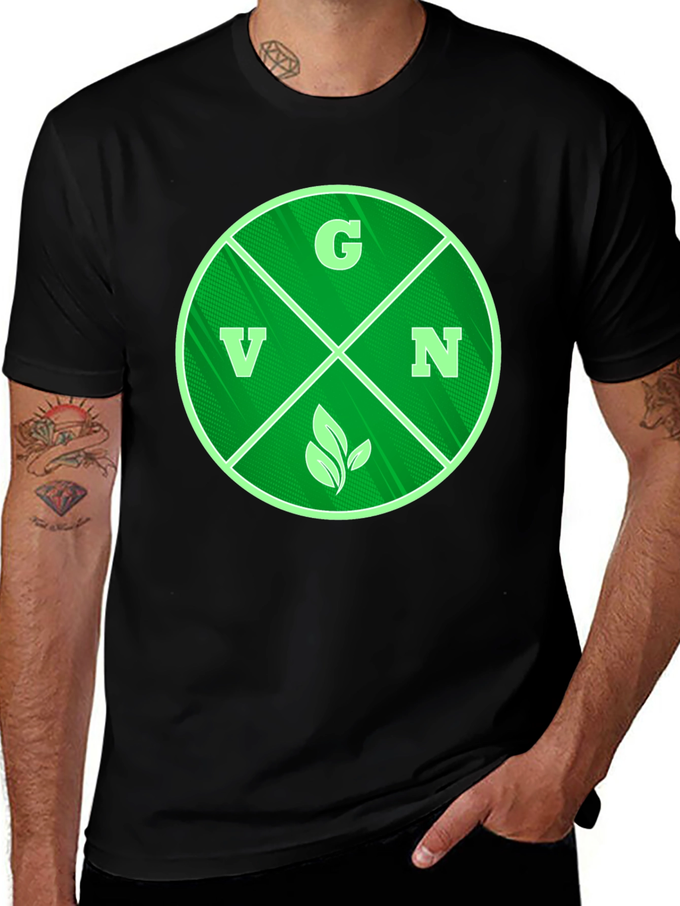 Vegan T-Shirt - Green Circle Graphic Tee