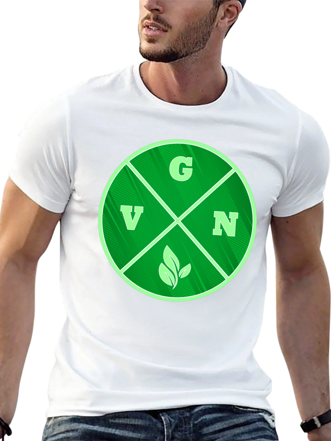Vegan T-Shirt - Green Circle Graphic Tee