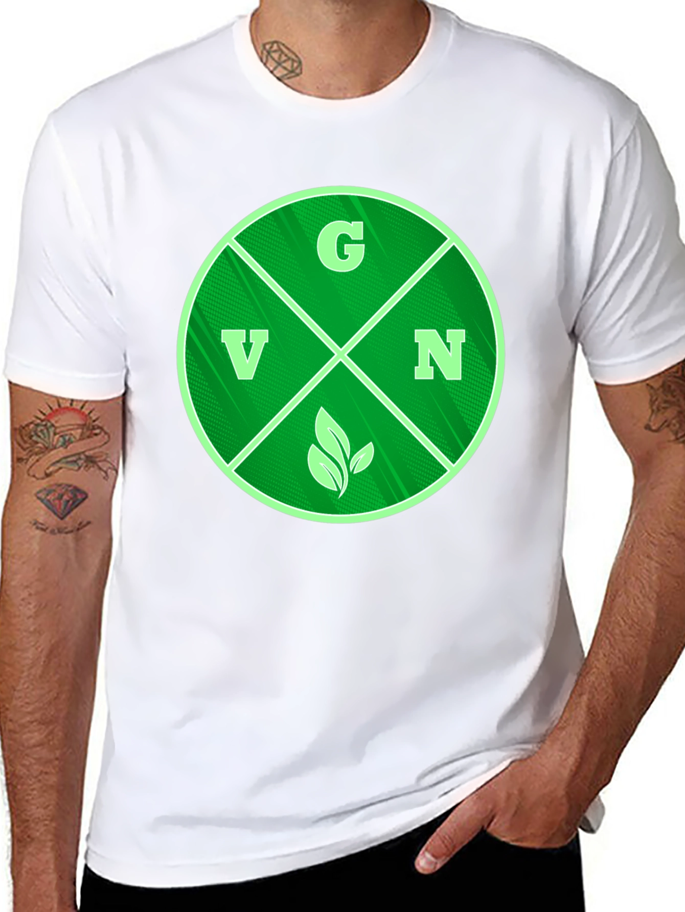 Vegan T-Shirt - Green Circle Graphic Tee
