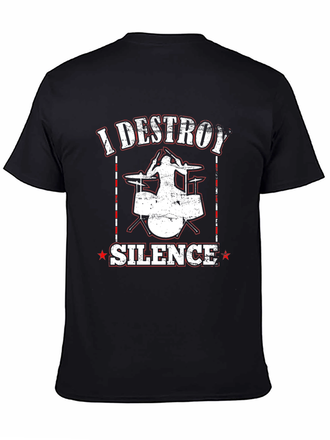 I Destroy Silence Drummer Black T-Shirt