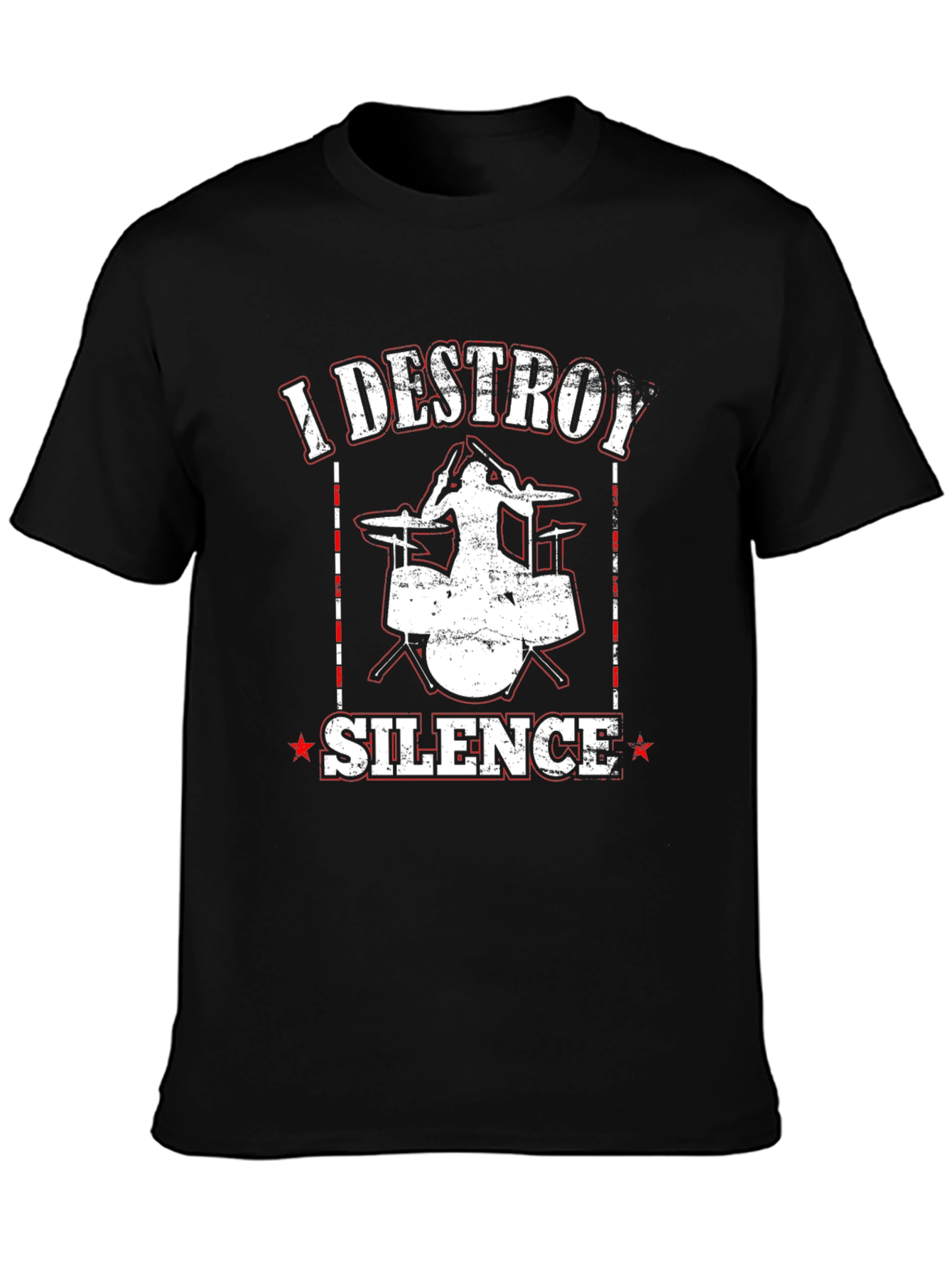 I Destroy Silence Drummer Black T-Shirt