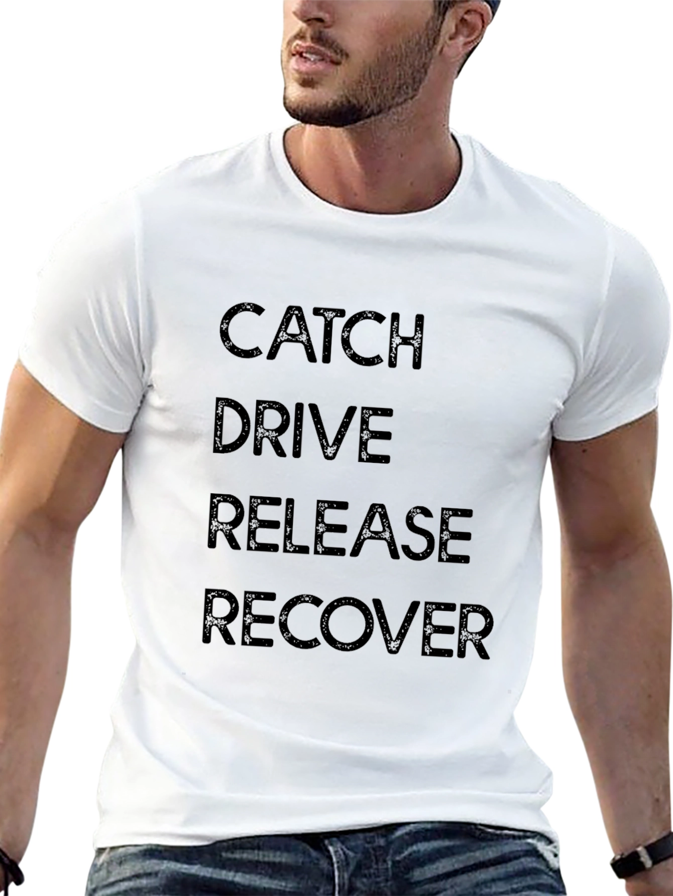 Catch Drive Release Recover Black Graphic Tee