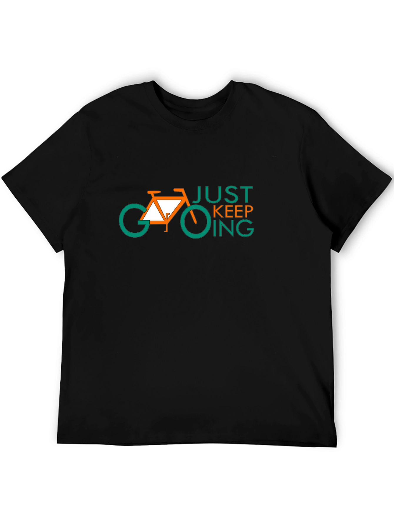 Just Keep Going Bike Graphic Tee - Black
