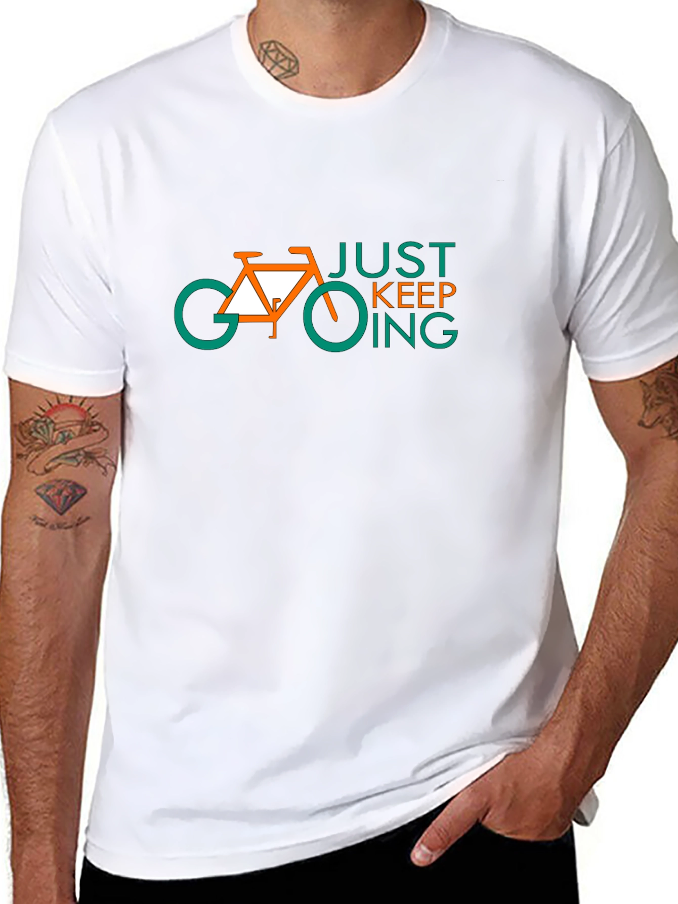 Just Keep Going Bike Graphic Tee - Black