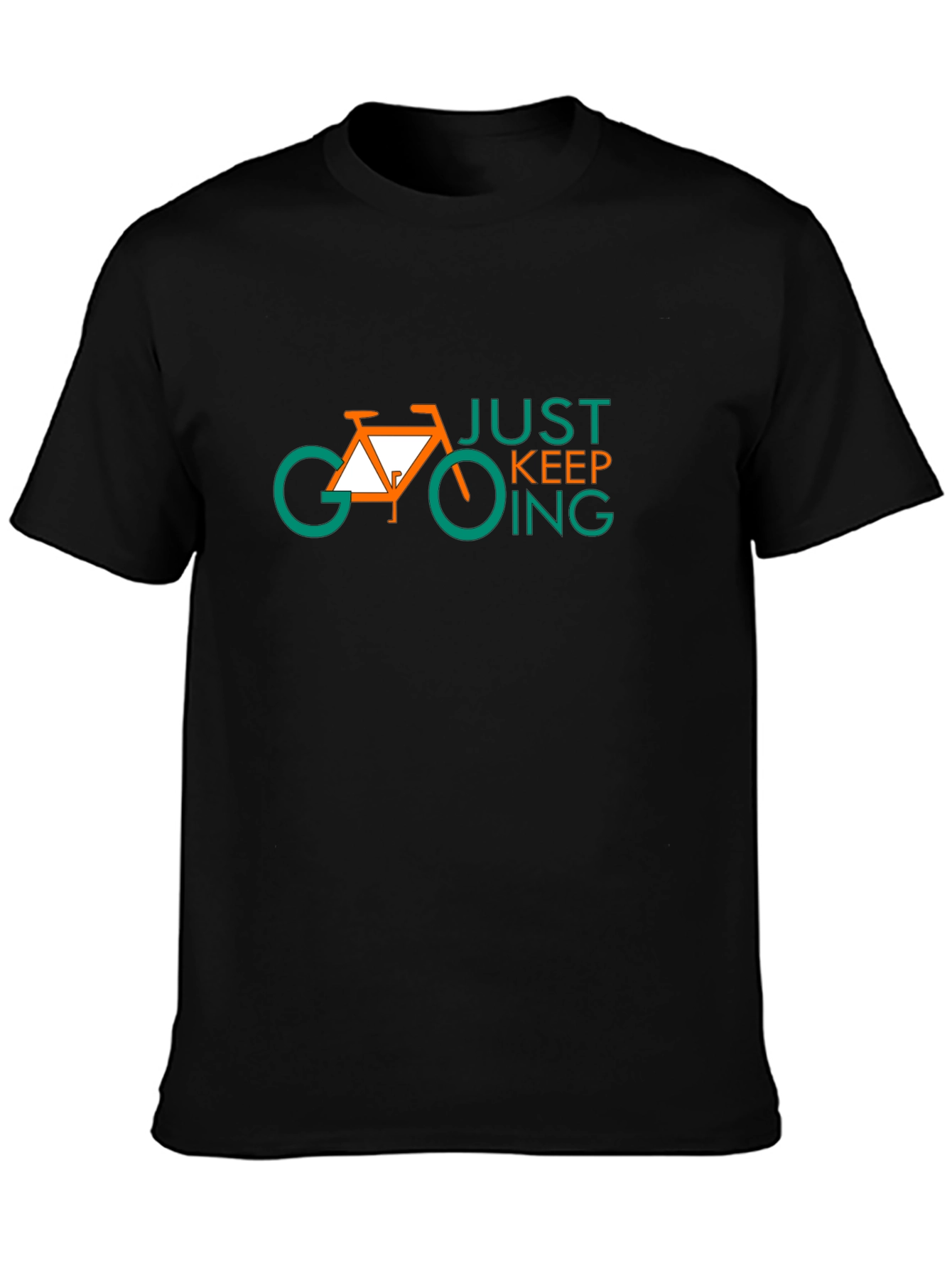 Just Keep Going Bike Graphic Tee - Black
