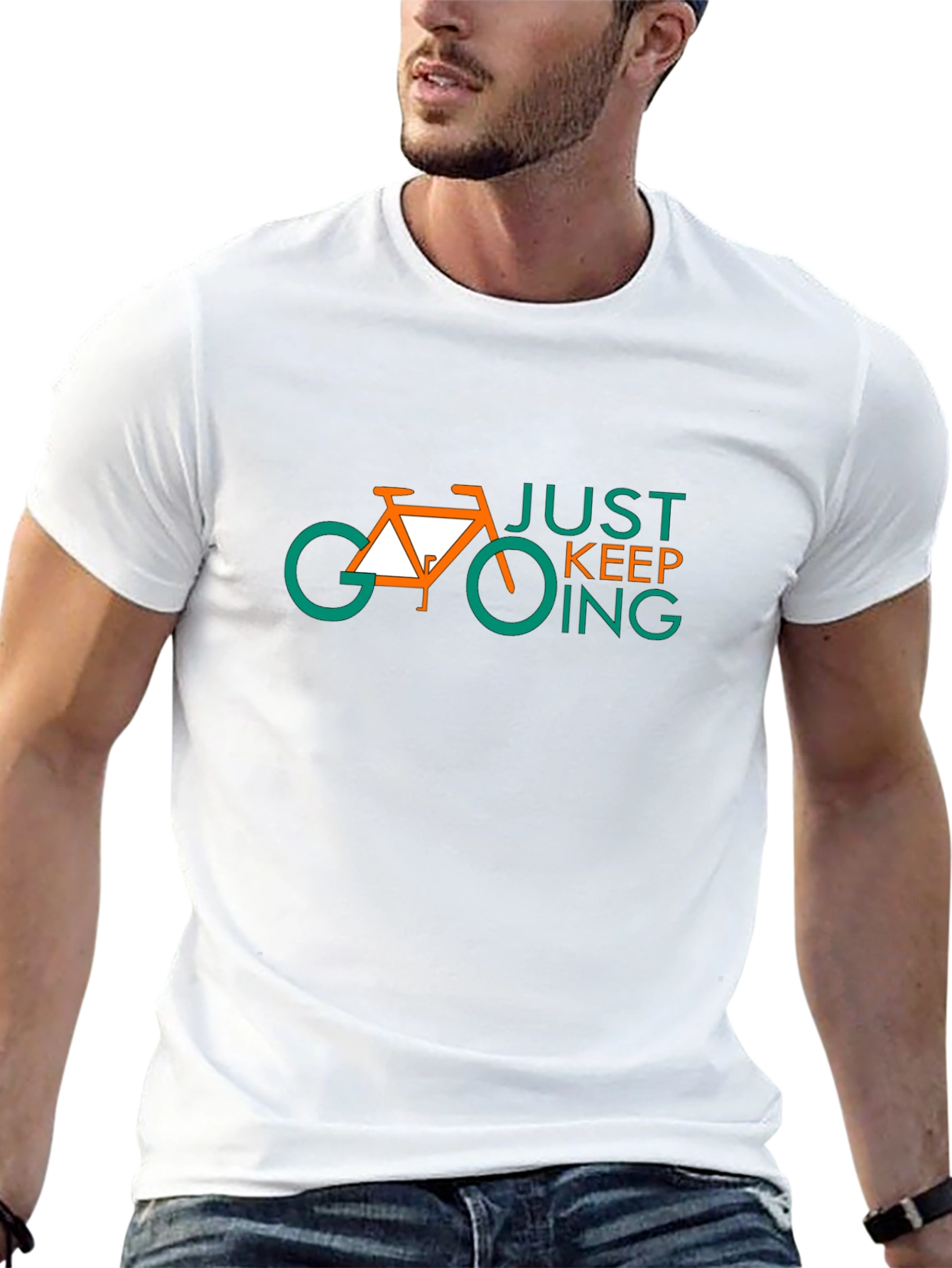 Just Keep Going Bike Graphic Tee - Black