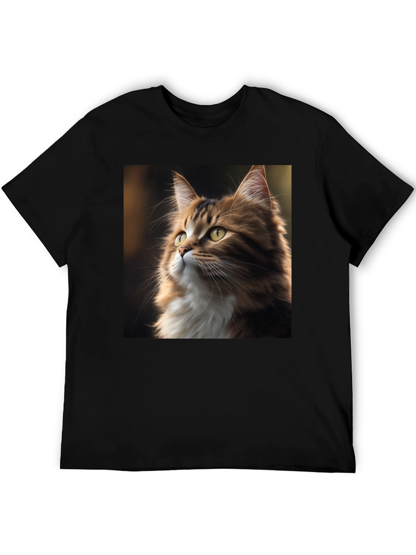 Cat Portrait Graphic Tee - Unisex Black T-Shirt