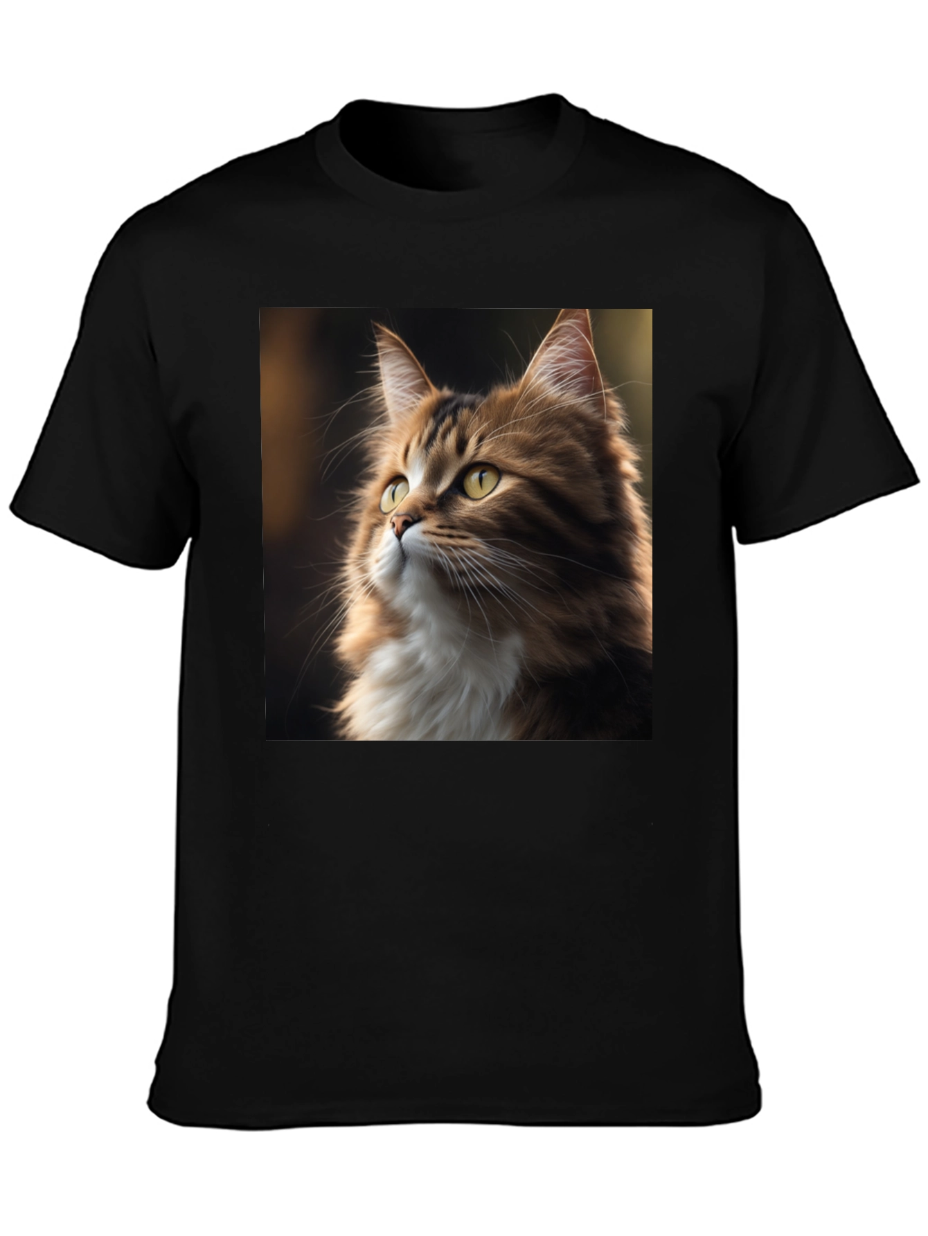 Cat Portrait Graphic Tee - Unisex Black T-Shirt