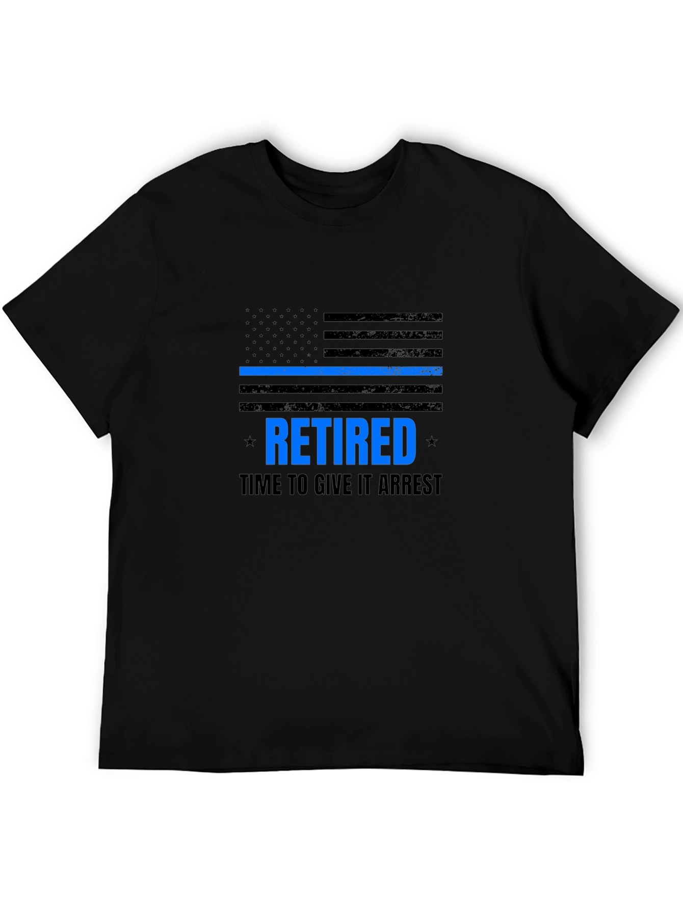Retired Police Officer T-Shirt - Blue Line