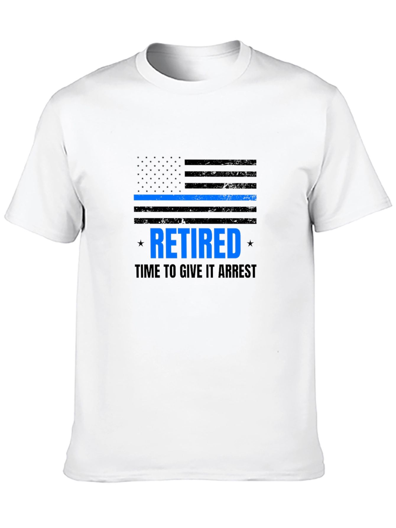 Retired Police Officer T-Shirt - Blue Line