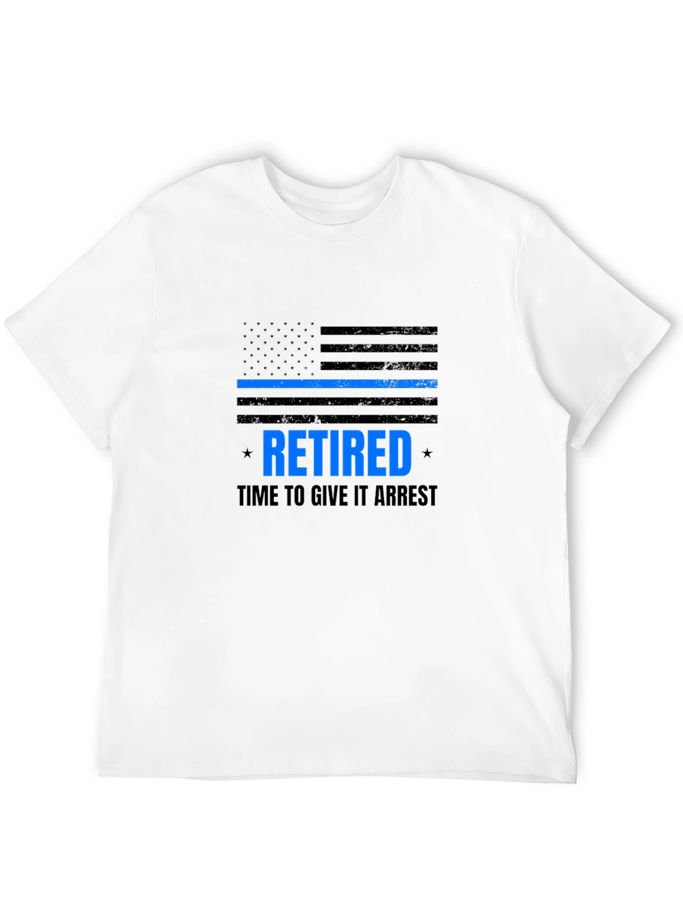 Retired Police Officer T-Shirt - Blue Line