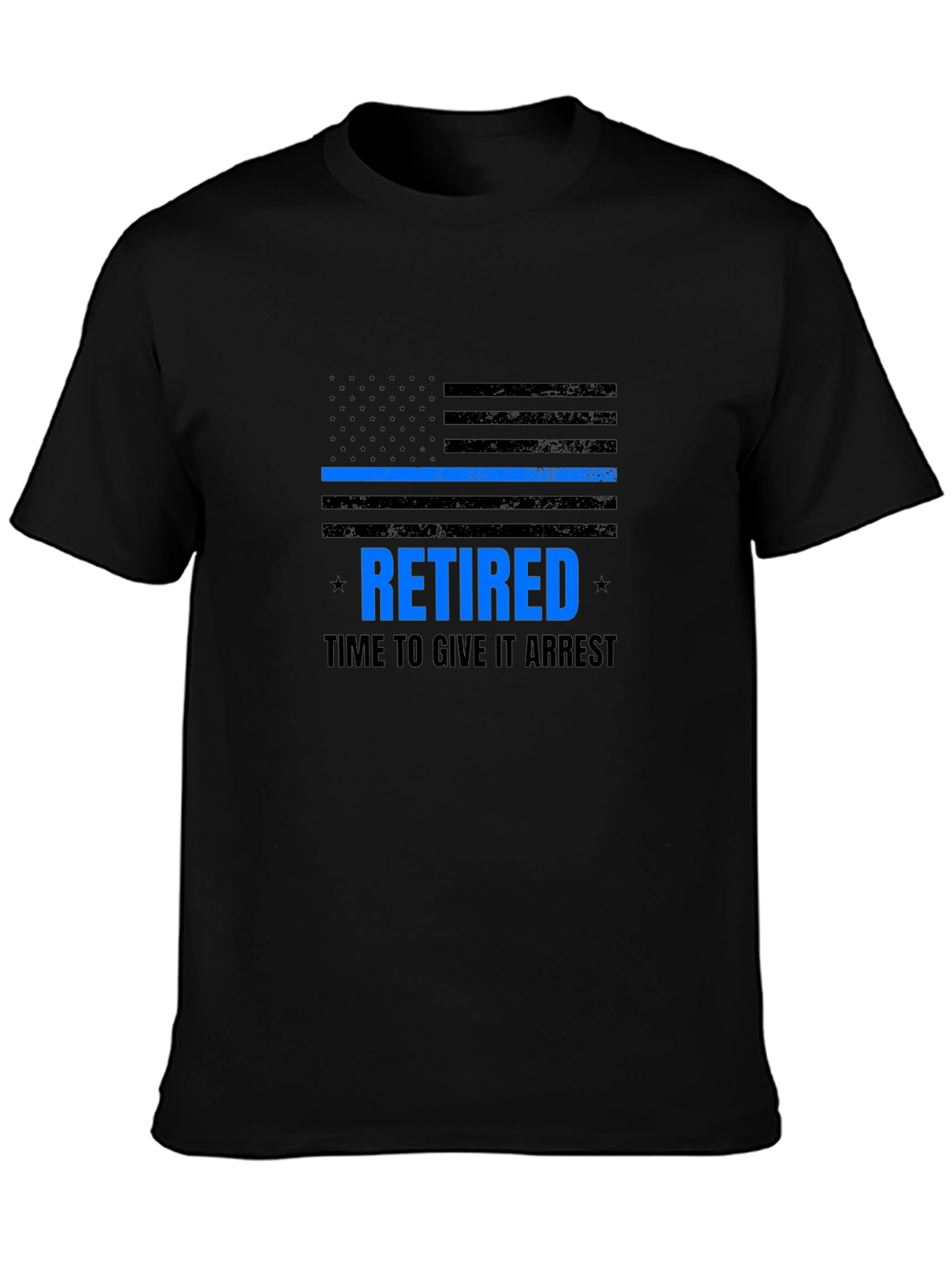 Retired Police Officer T-Shirt - Blue Line