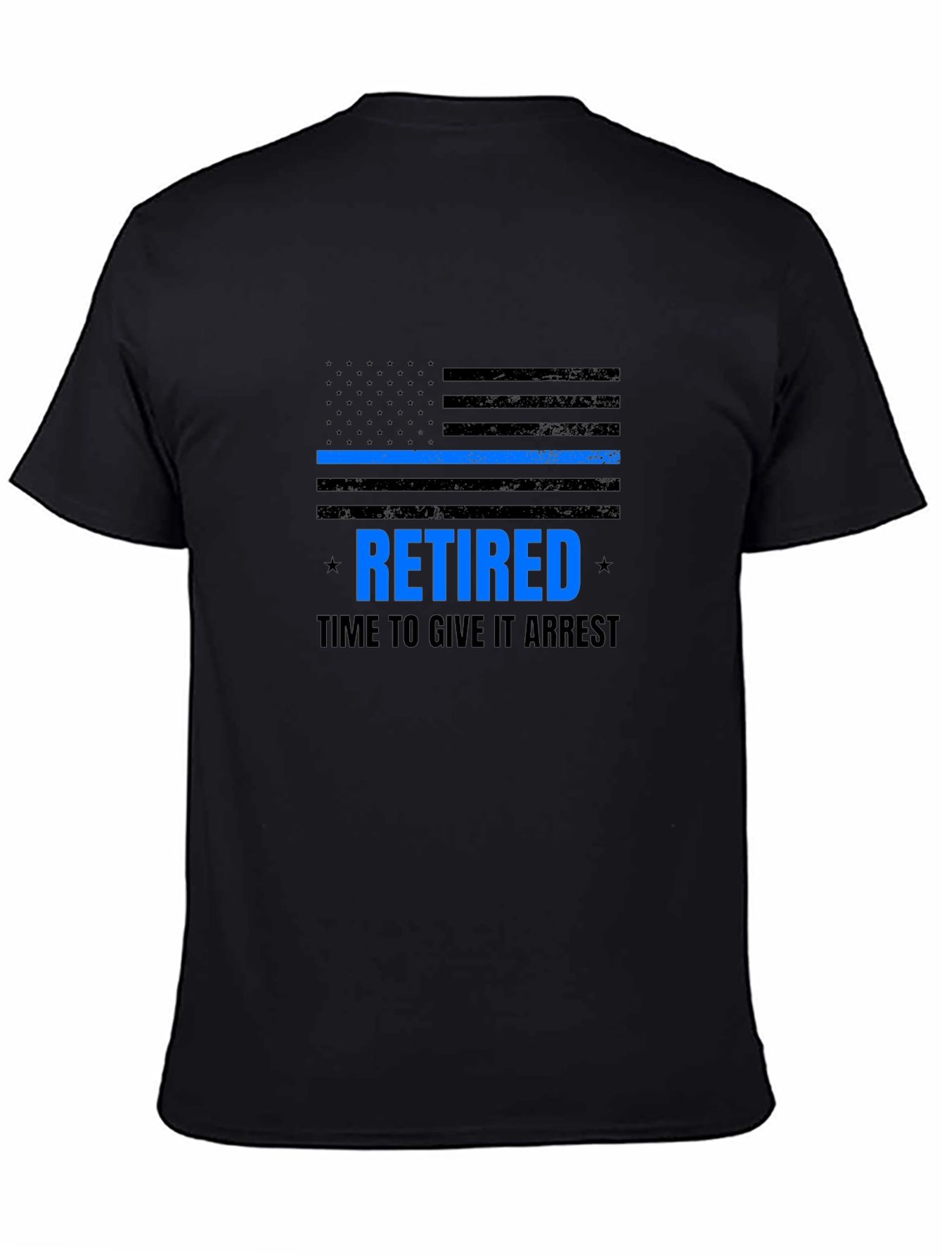 Retired Police Officer T-Shirt - Blue Line