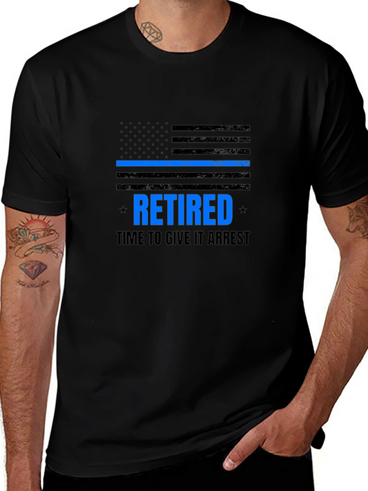 Retired Police Officer T-Shirt - Blue Line