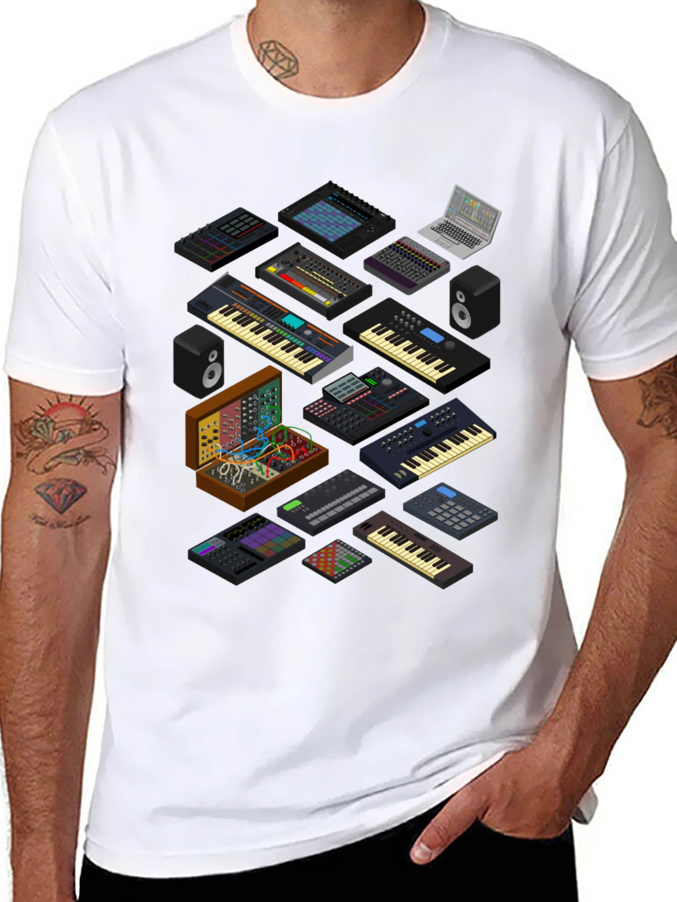 Synthesizer Graphic T-Shirt - Music Producer Tee