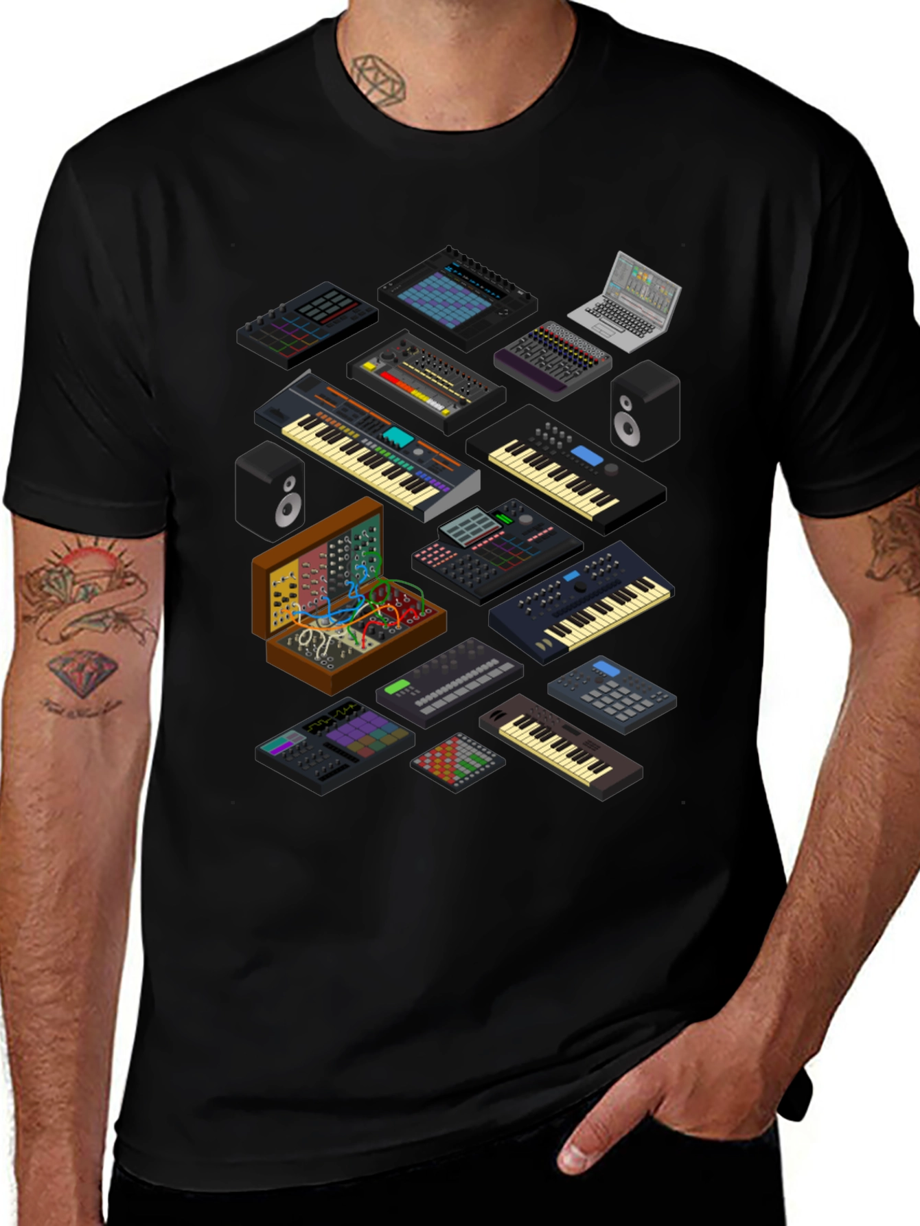 Synthesizer Graphic T-Shirt - Music Producer Tee