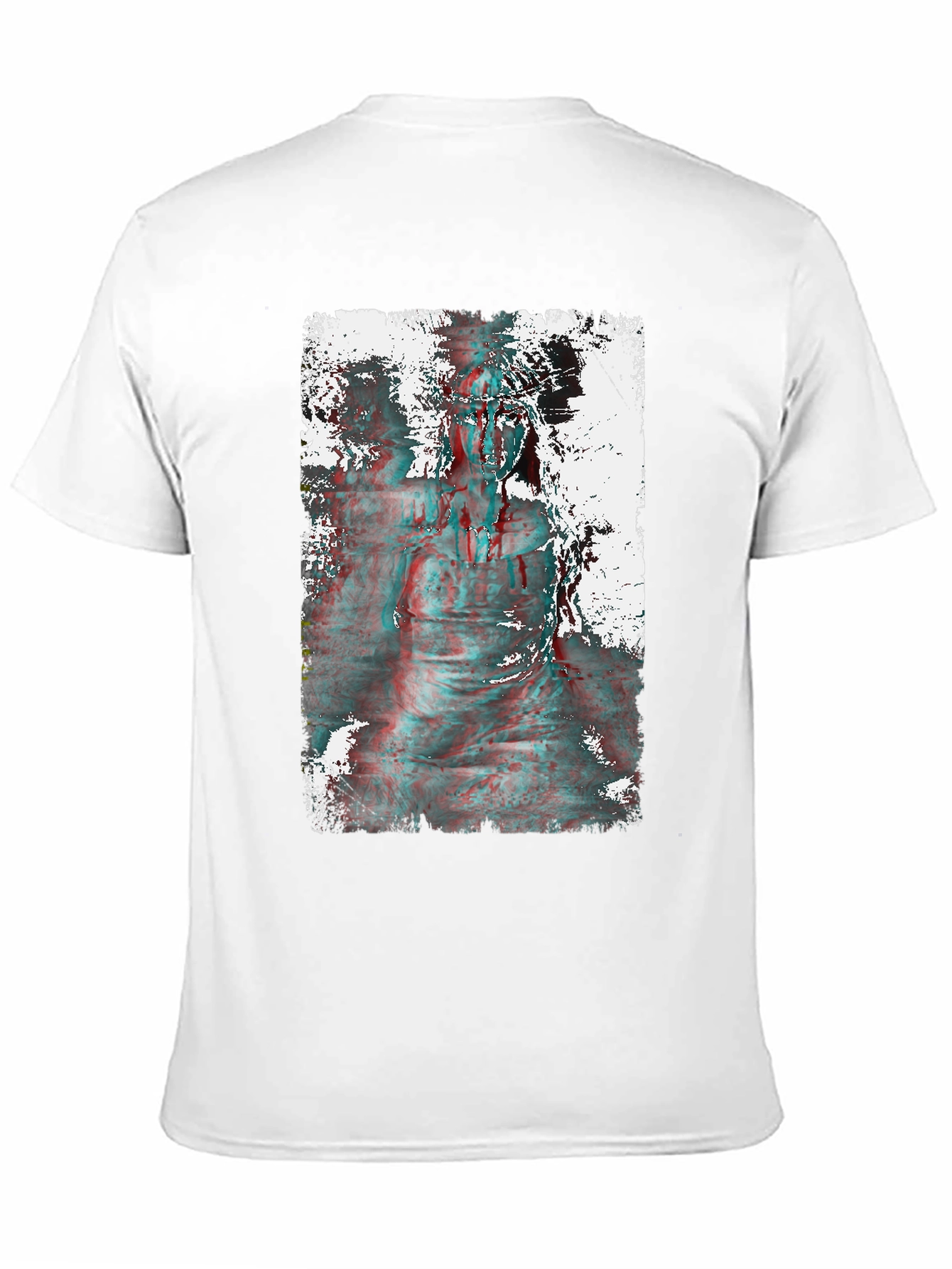 Distorted Statue Graphic Print Black T-Shirt