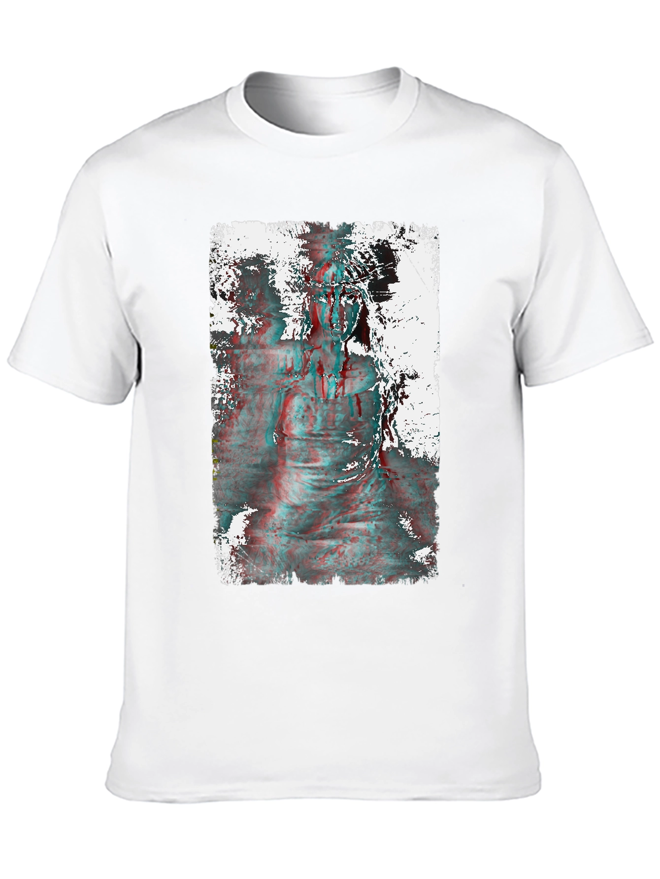 Distorted Statue Graphic Print Black T-Shirt