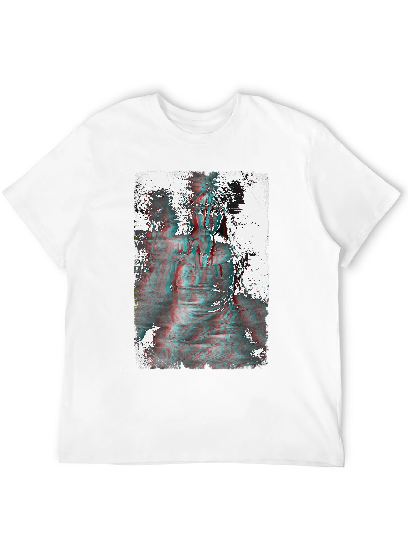 Distorted Statue Graphic Print Black T-Shirt