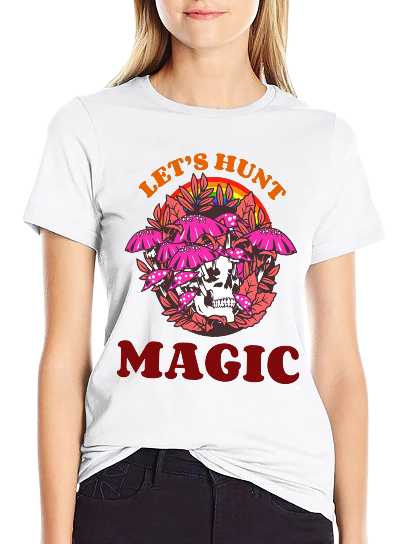 Lets Hunt Magic Tee - Skull & Mushroom Design