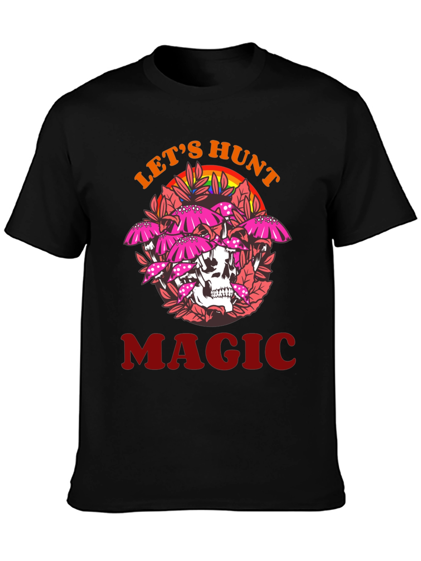 Lets Hunt Magic Tee - Skull & Mushroom Design