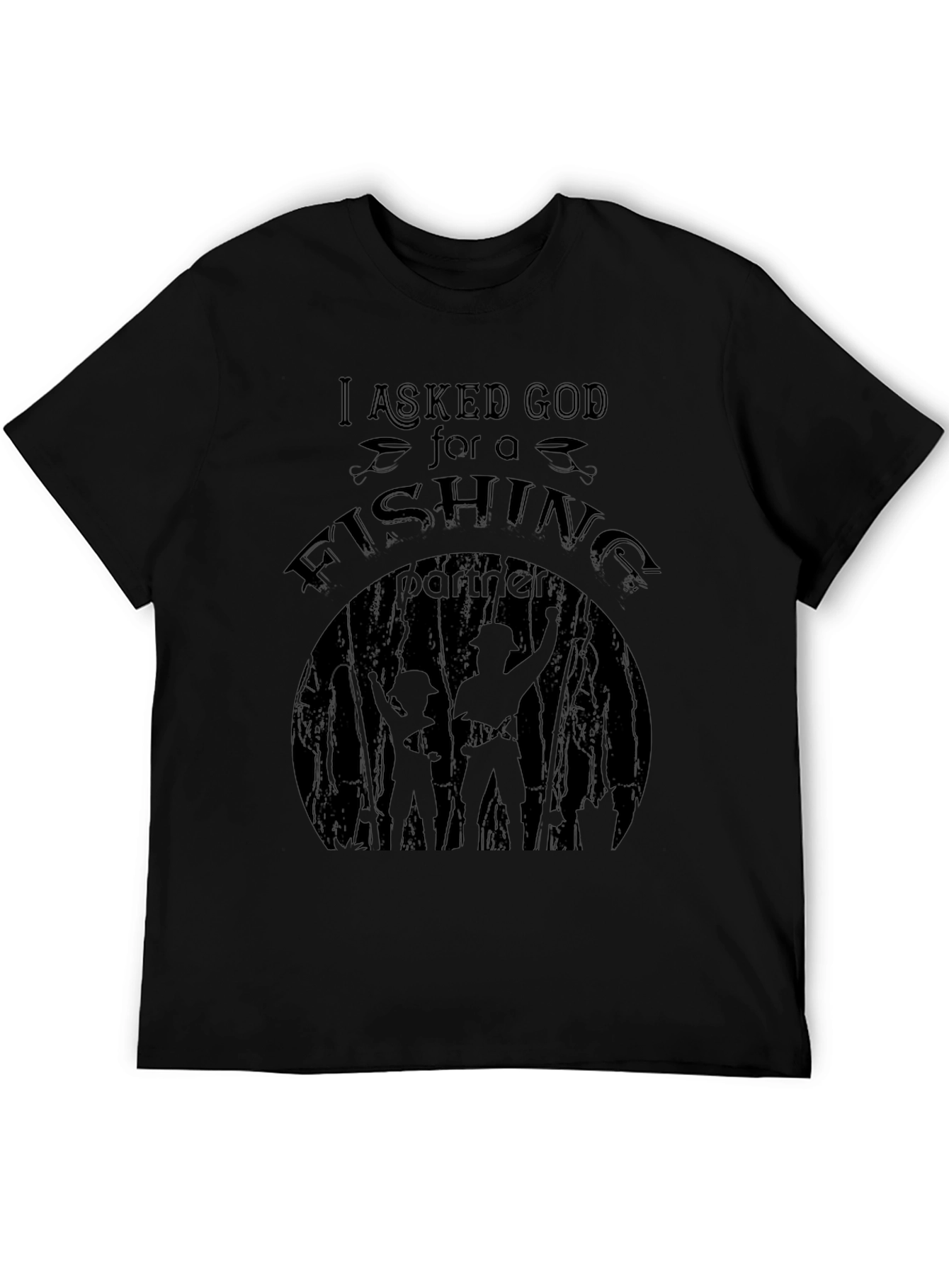 Fishing Partner Graphic Tee - Black Cotton Shirt