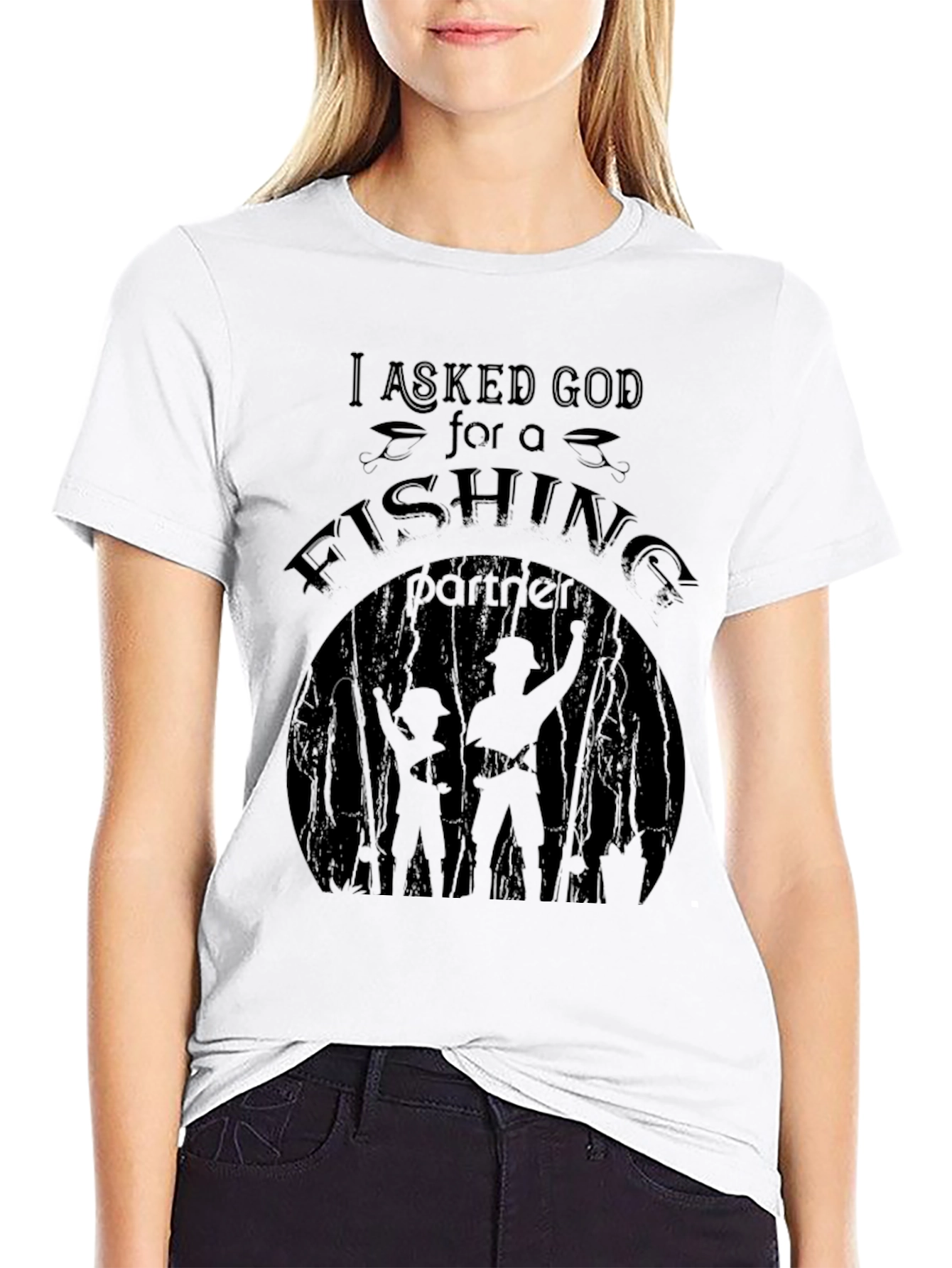 Fishing Partner Graphic Tee - Black Cotton Shirt