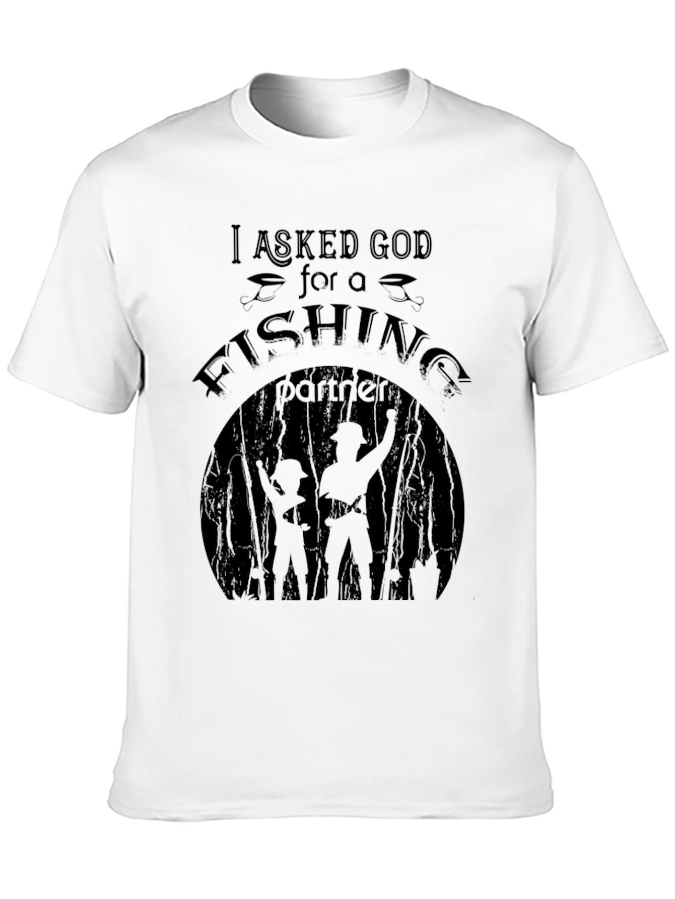 Fishing Partner Graphic Tee - Black Cotton Shirt